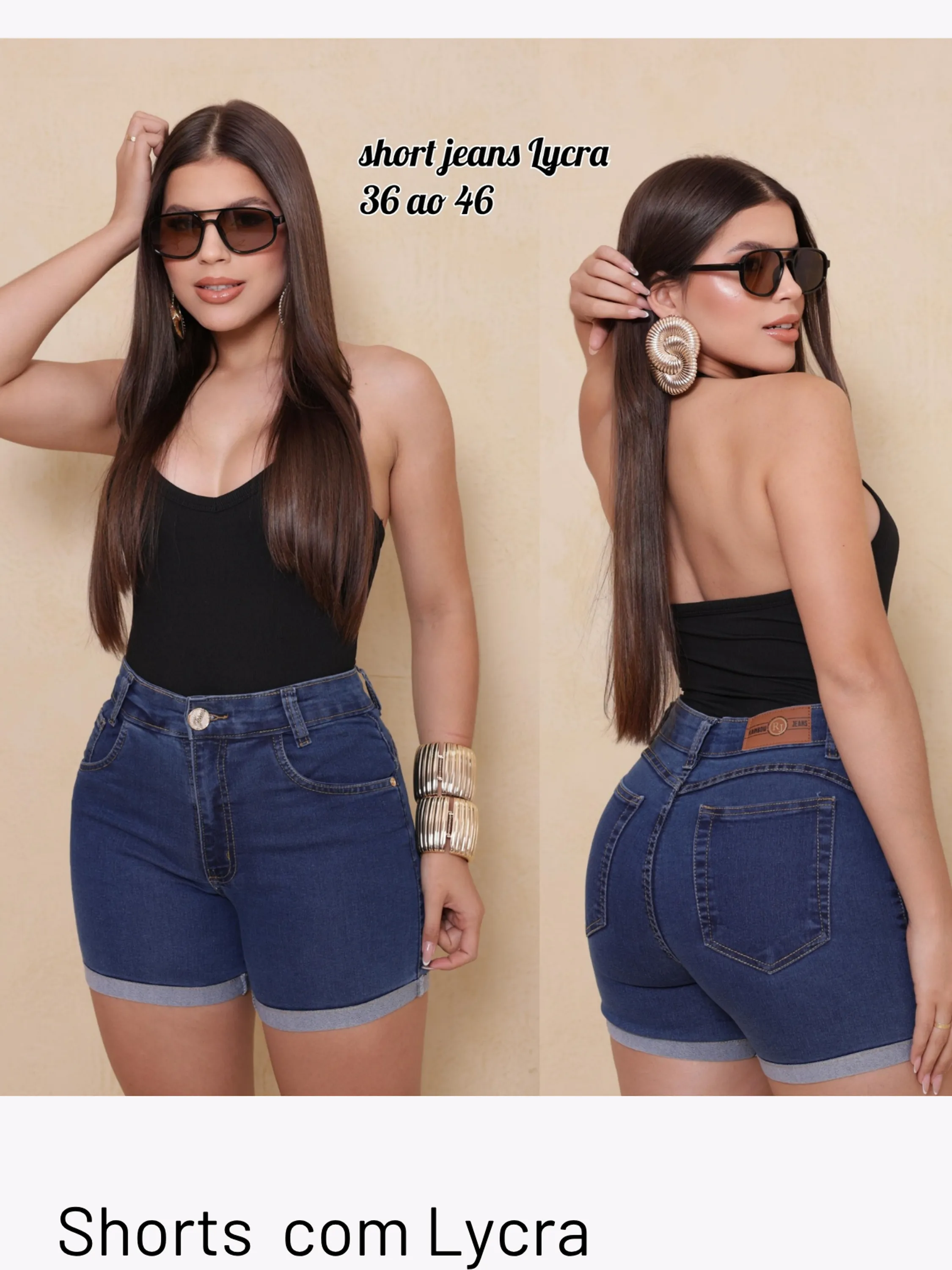 Shorts jeans alta qualidade com elastano bolso na frente