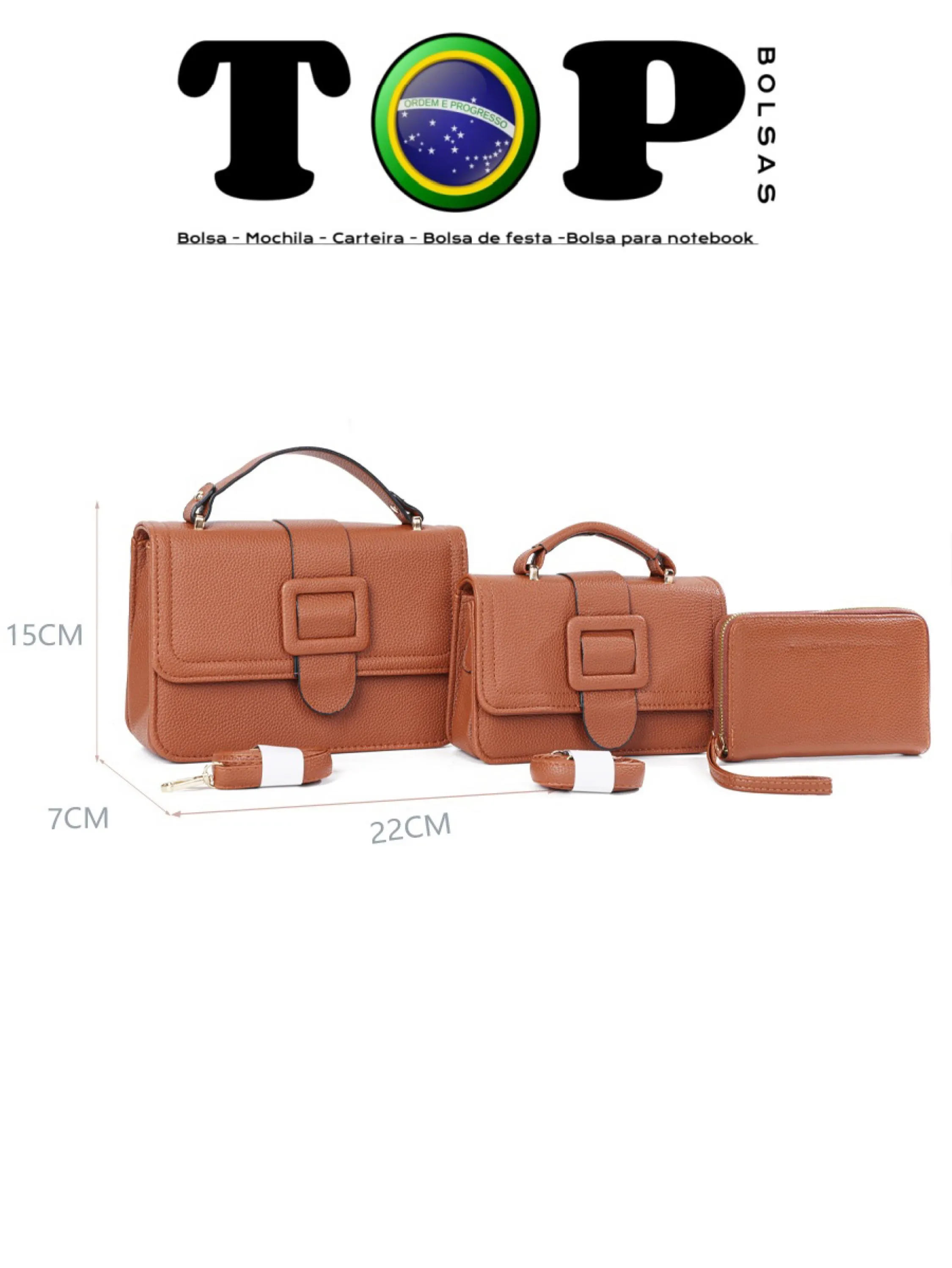 3 Kit bolsa transversal bolsa feminina A21-B #CR-2149