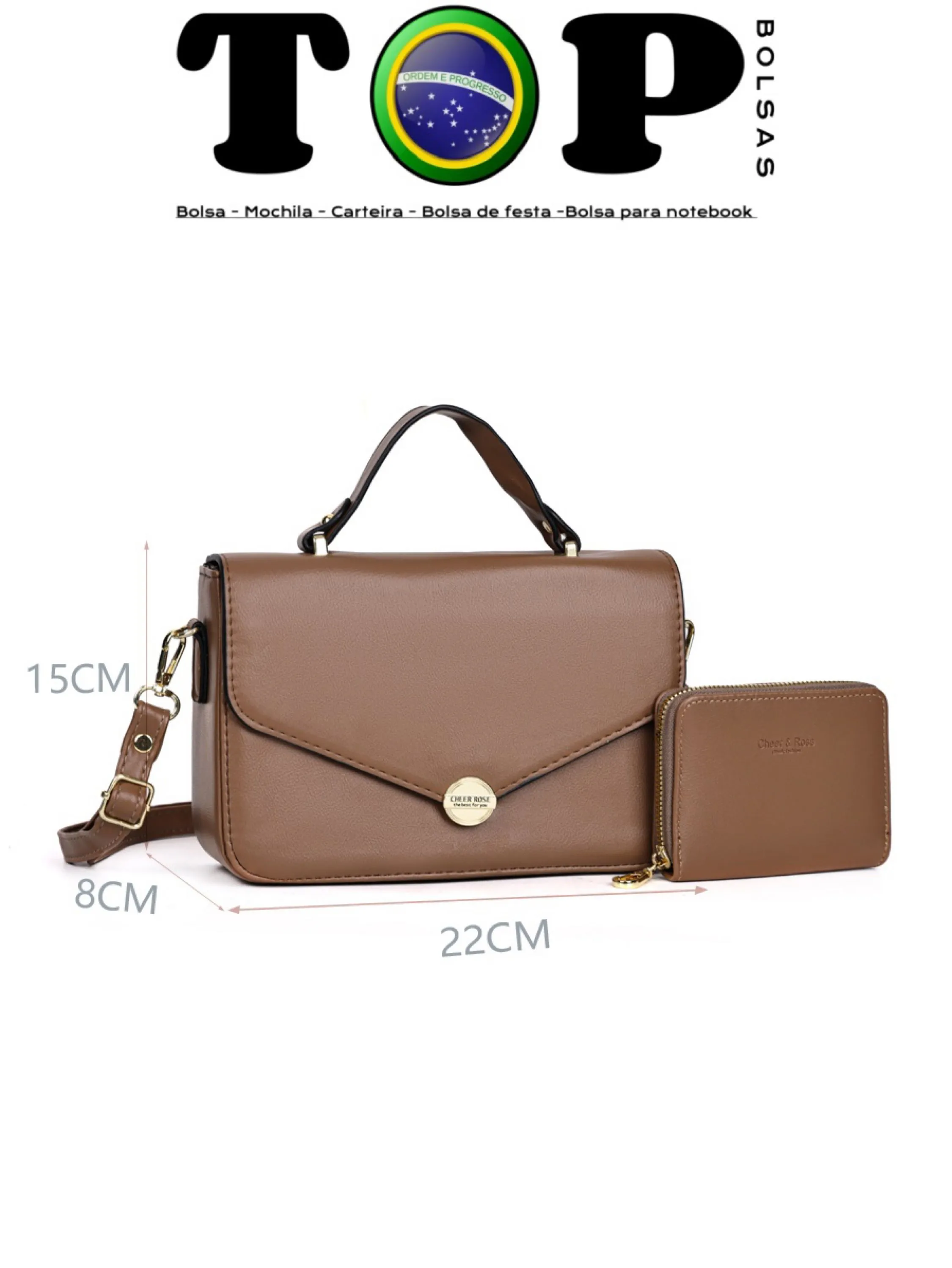 Bolsa Feminina Transversal + Carteira D21-A CRB-2915