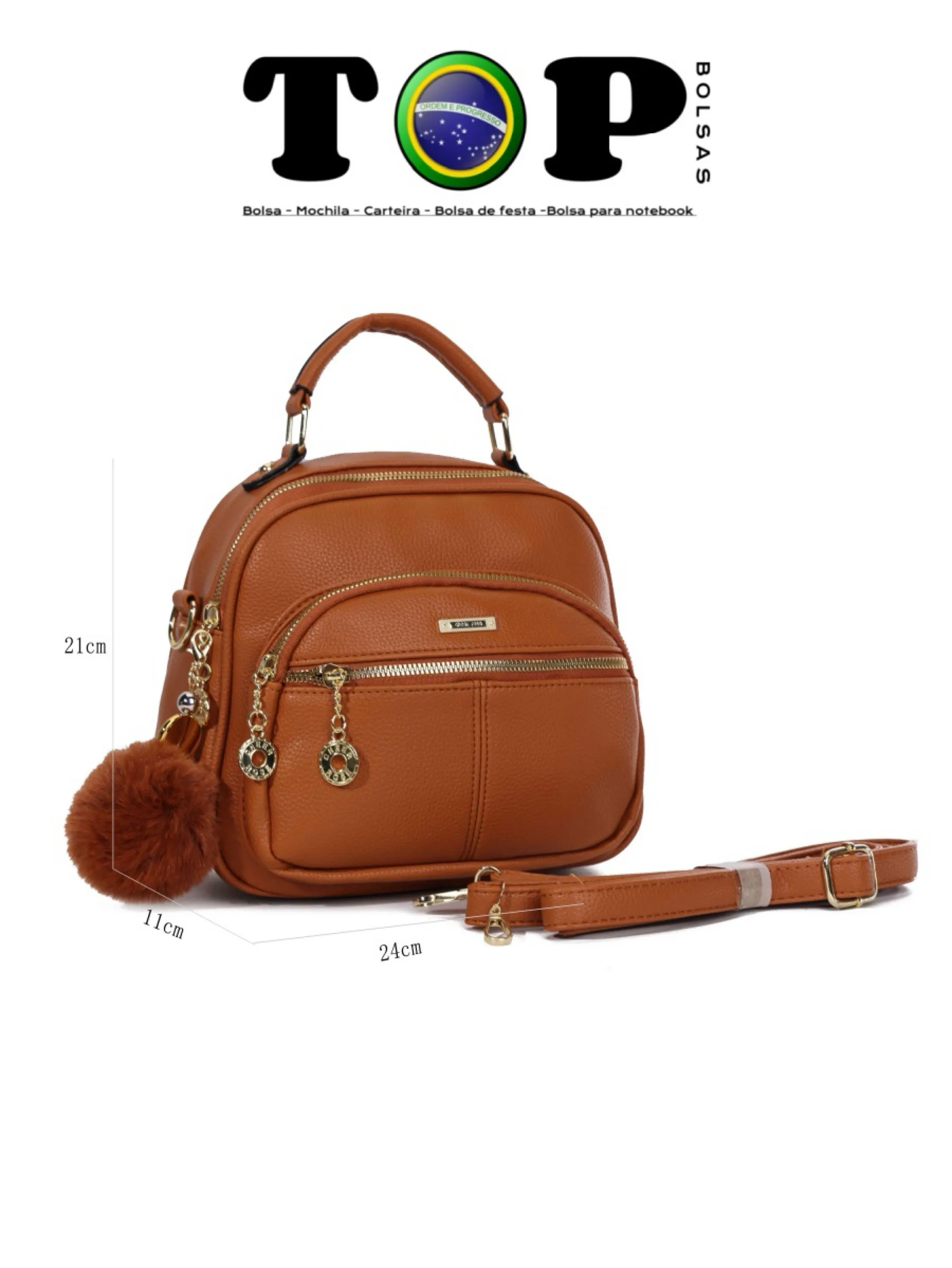 Bolsa Tranversal Feminina+Chaveiro #C13B-CRB2668