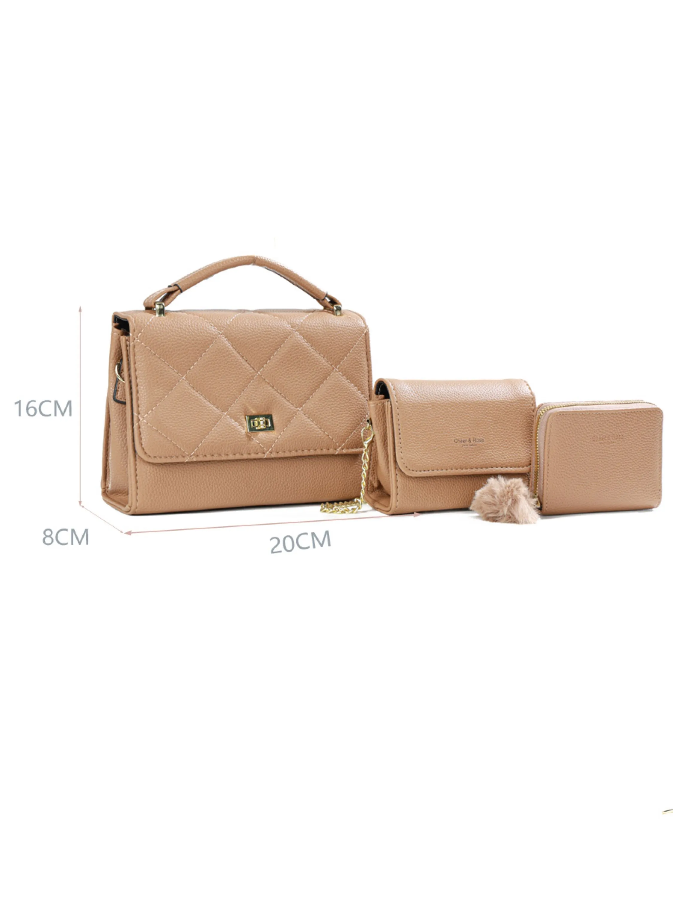 3 kit bolsa transversal  bolsa feminina D81-B#CR-2130