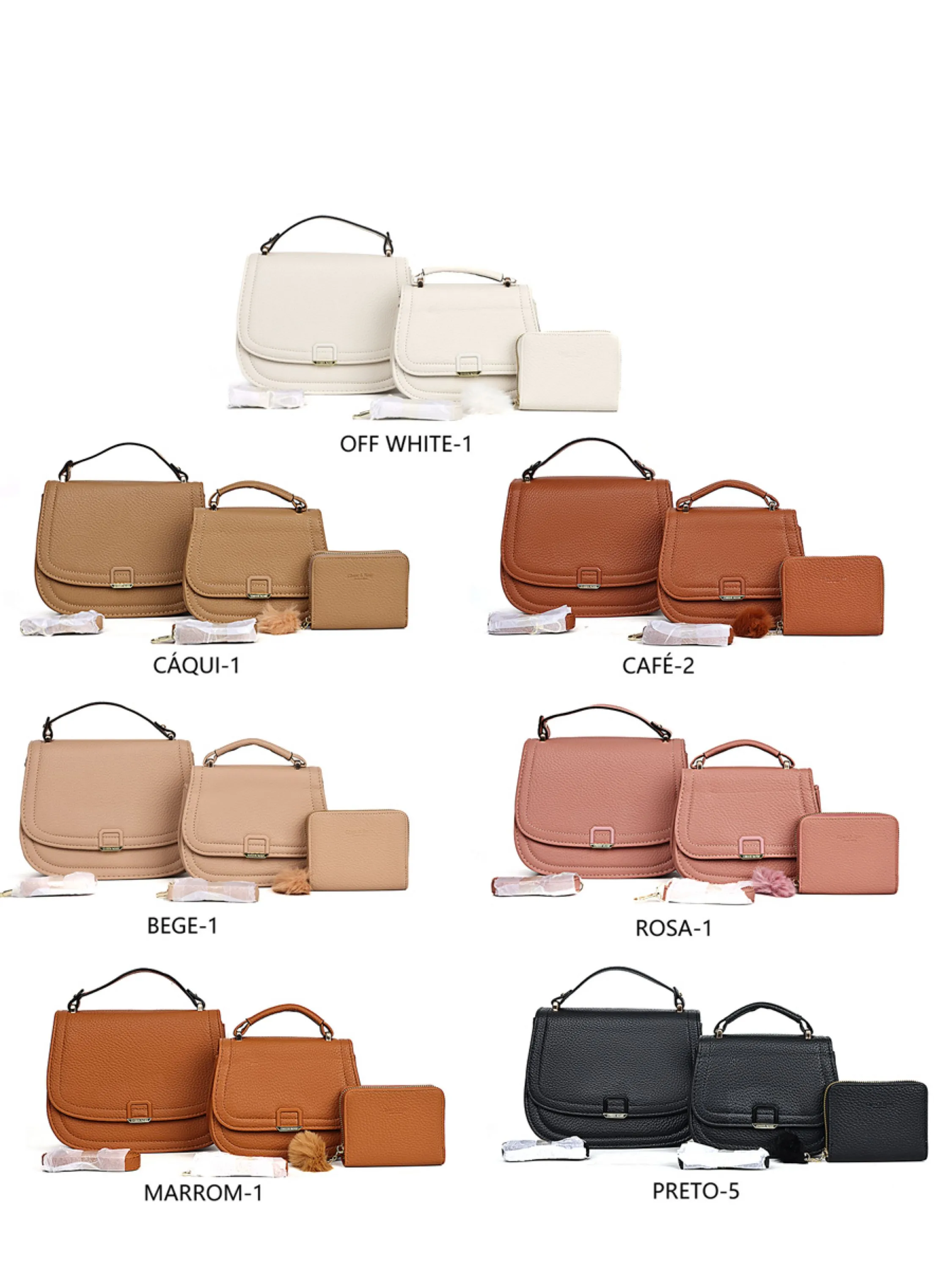 3 Kit bolsa transversal bolsa feminina B21-B#CR-2143