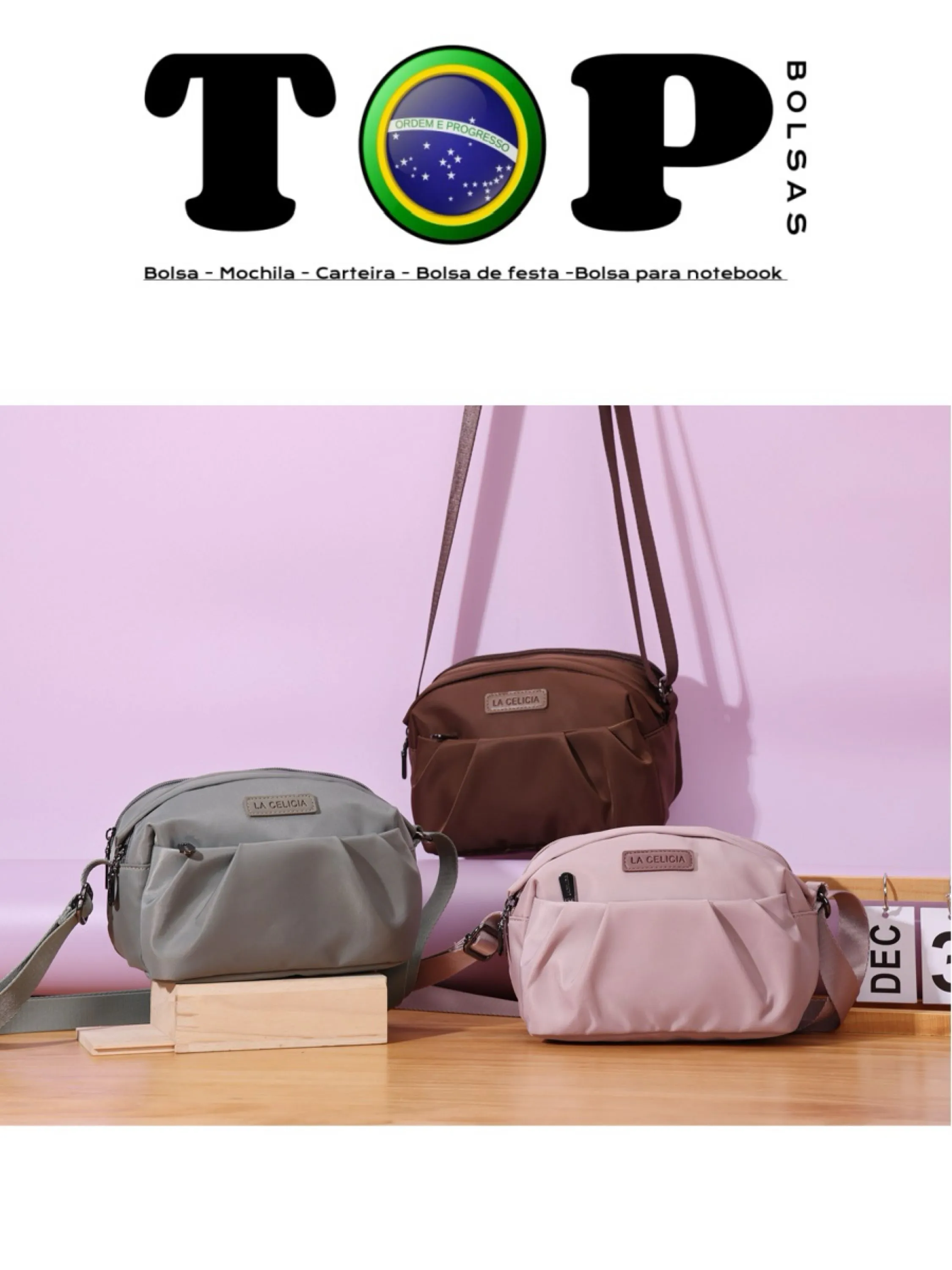 Kit 12 bolsinha transversal B61-A#Lc-3017