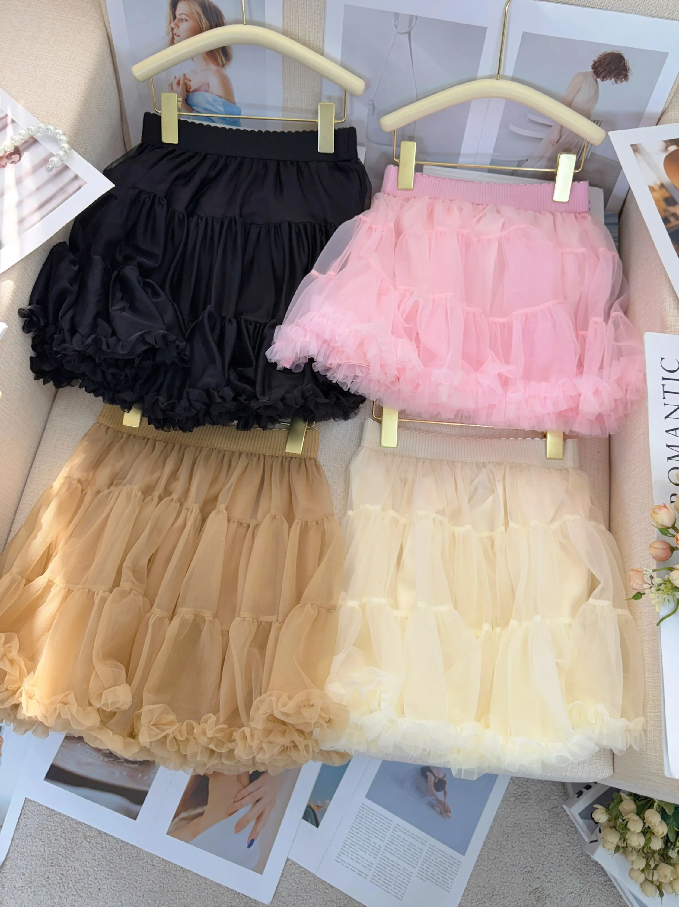 Fancy kids saia tule midi