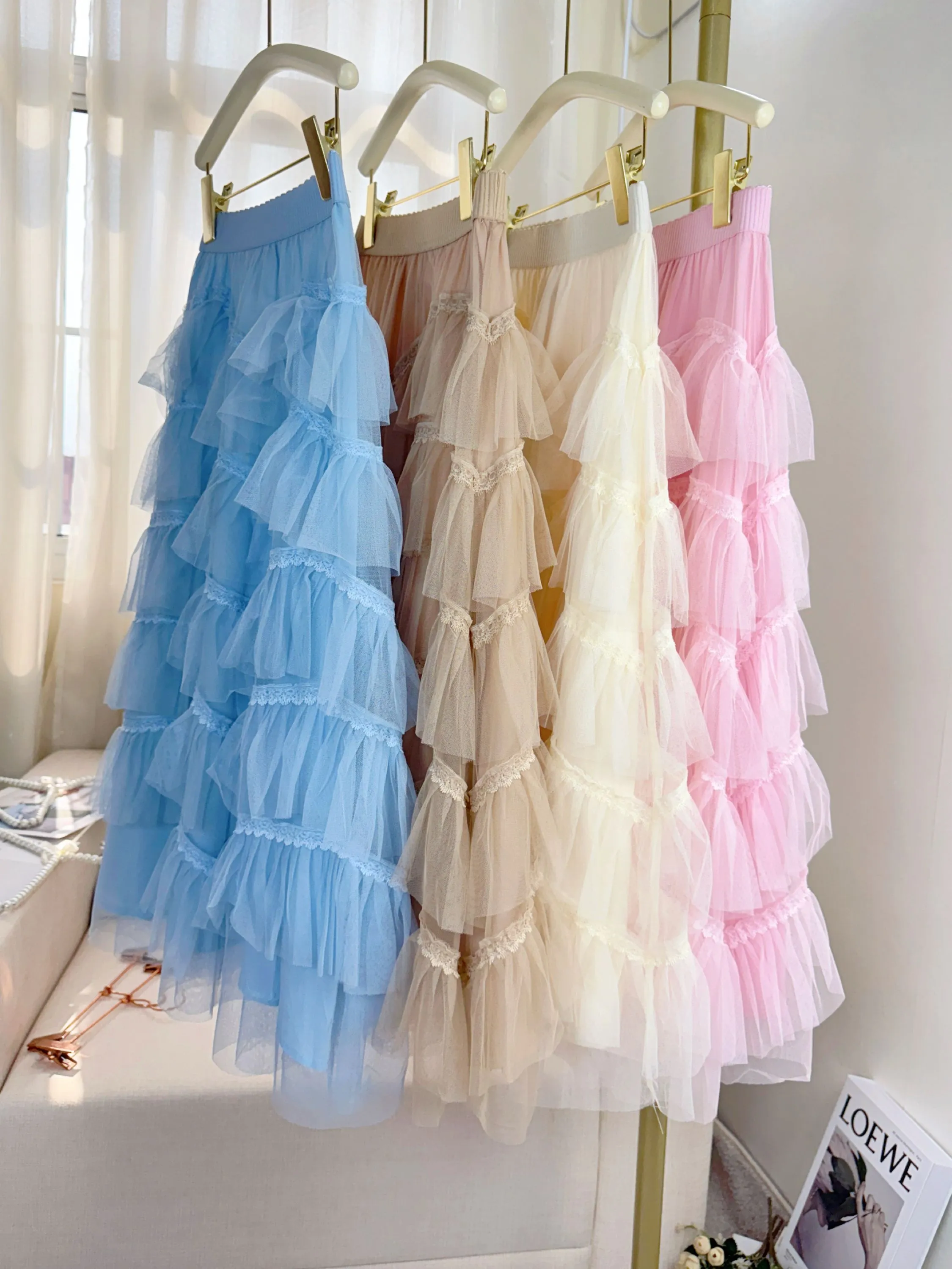 Fancy kids saia tule longa
