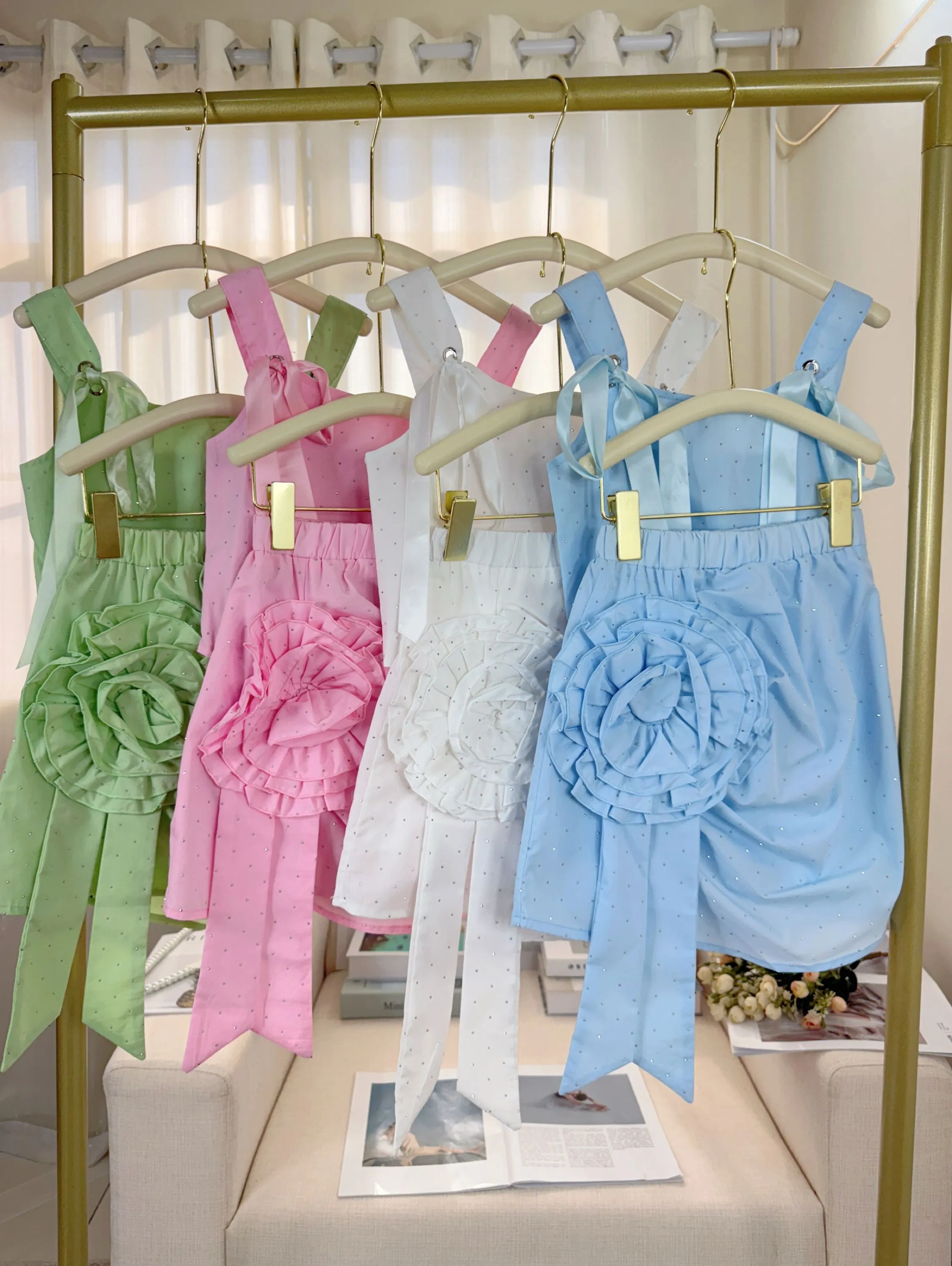 Fancy kids conjunto top com saia brilho
