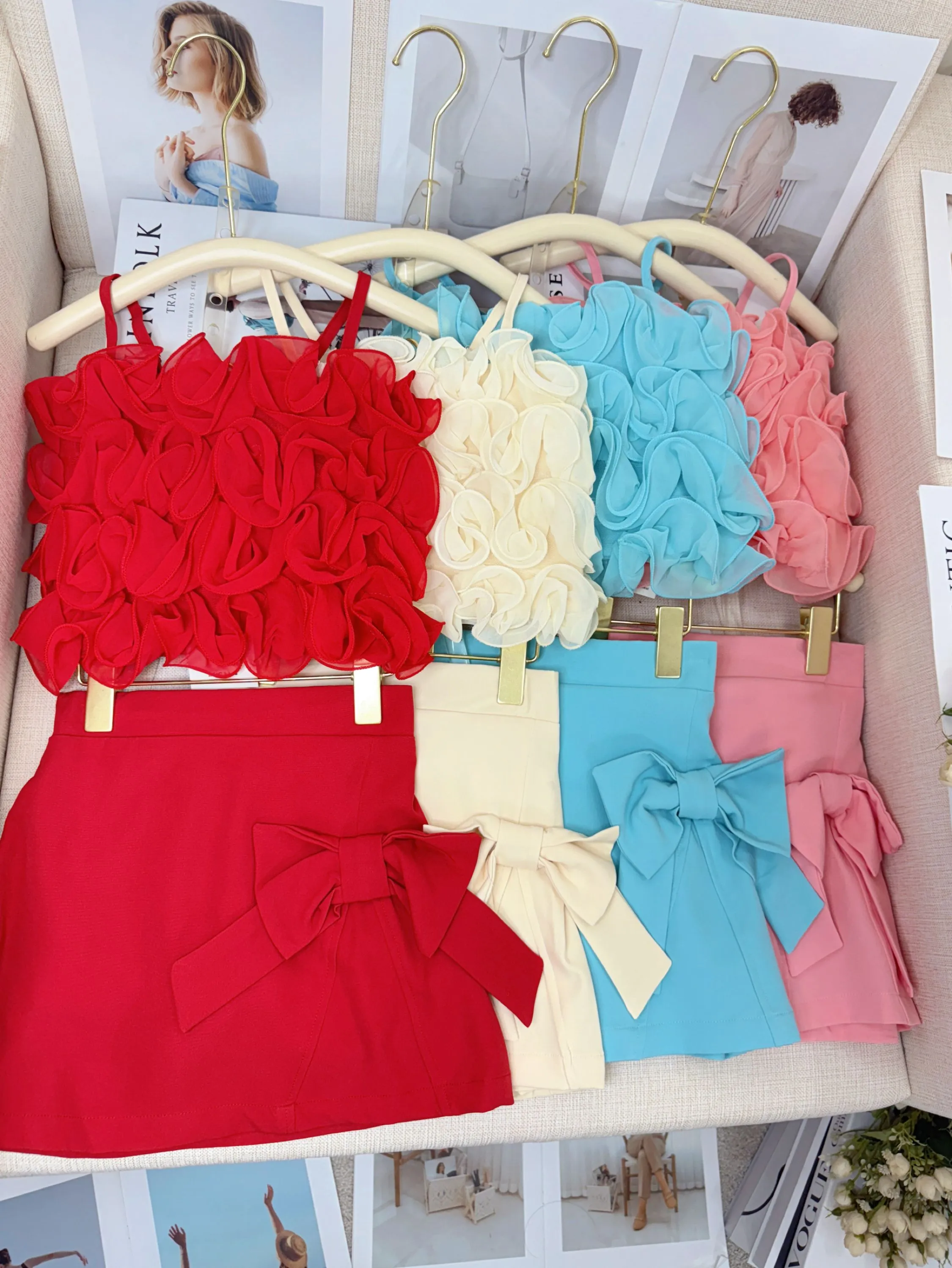 Fancy kids conjunto alfaiataria top com short saia