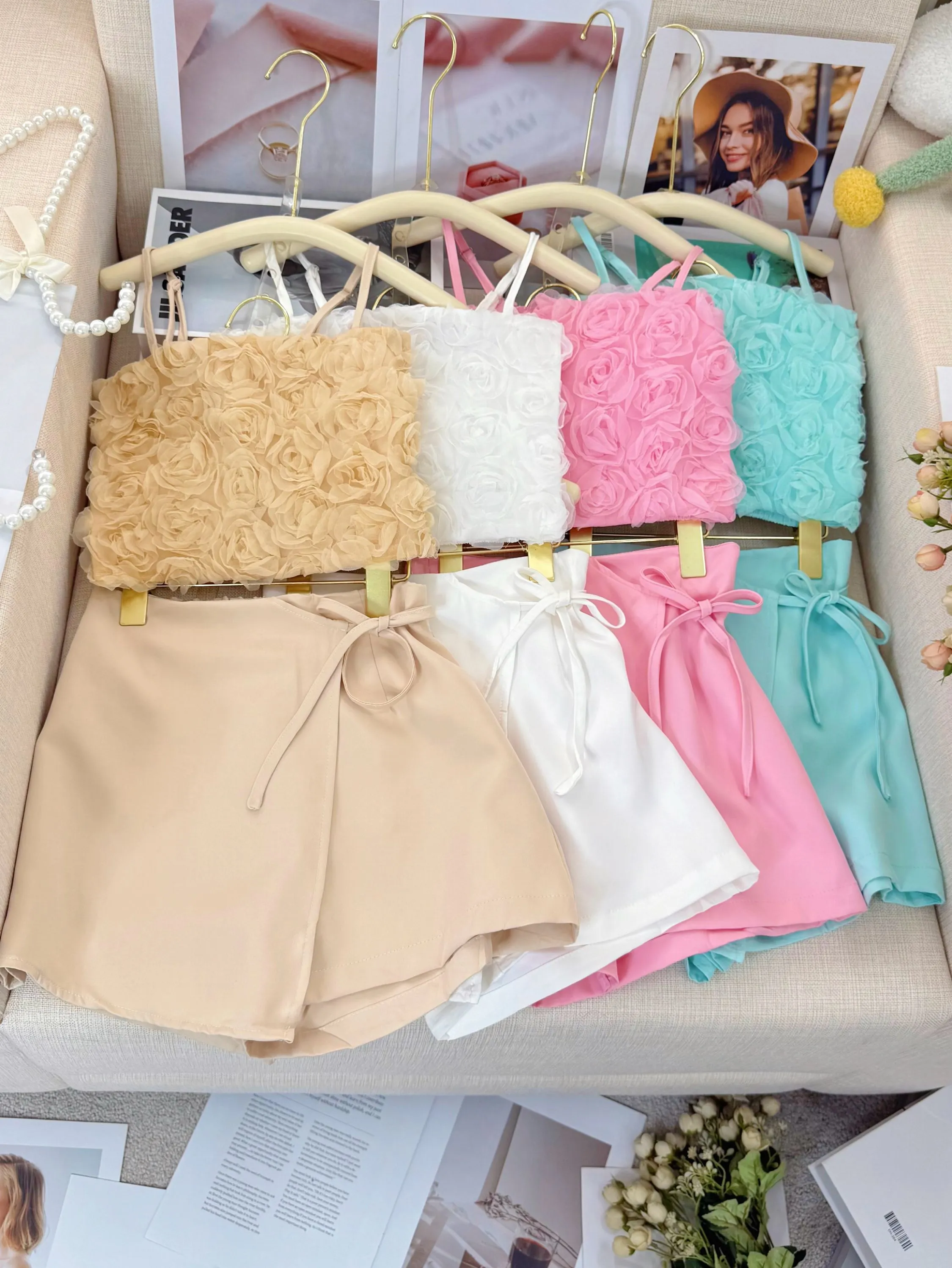 Fancy kids conjunto alfaiataria top com saia flor
