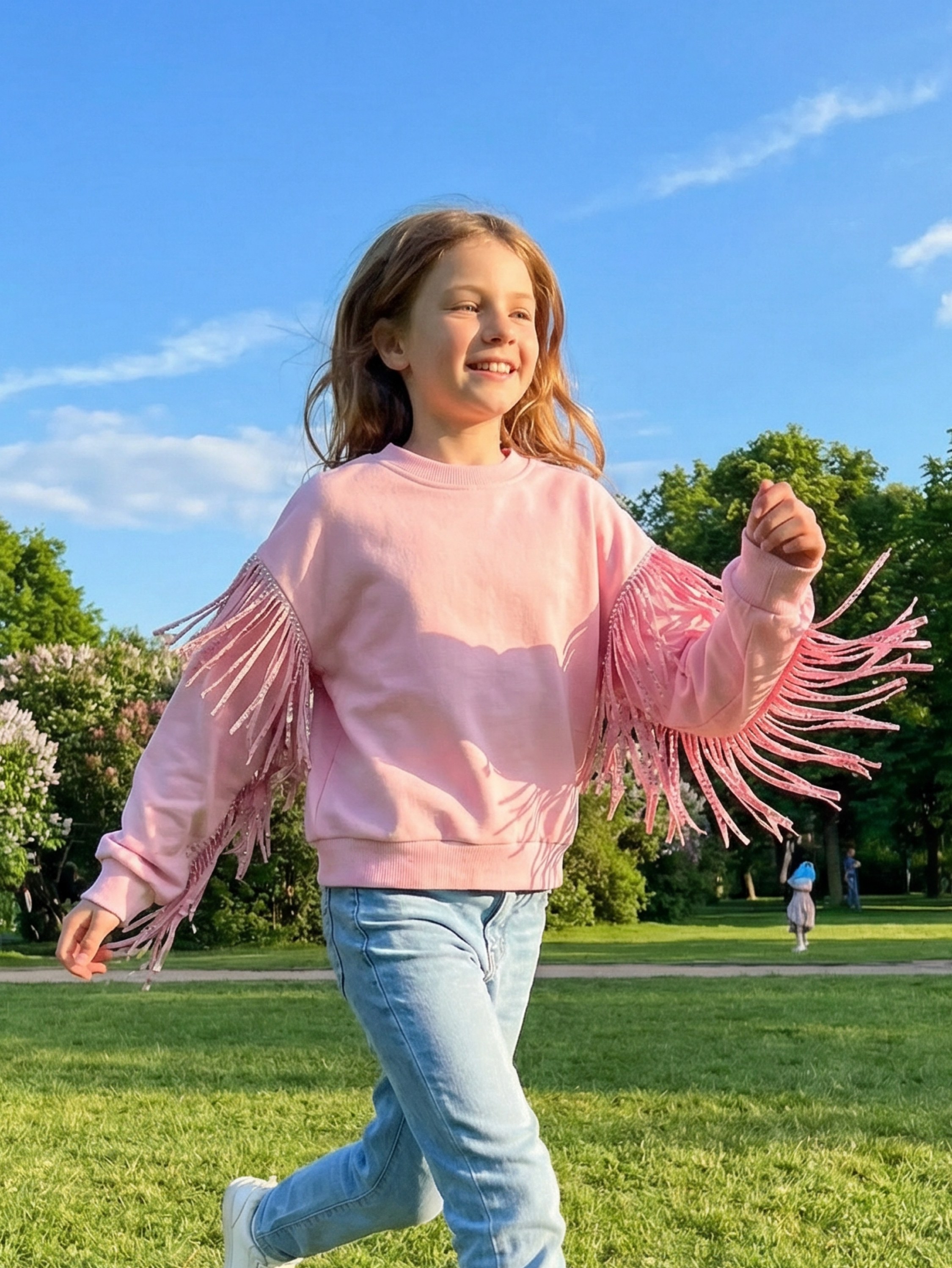 Fancy kids blusa infantil moletom franja