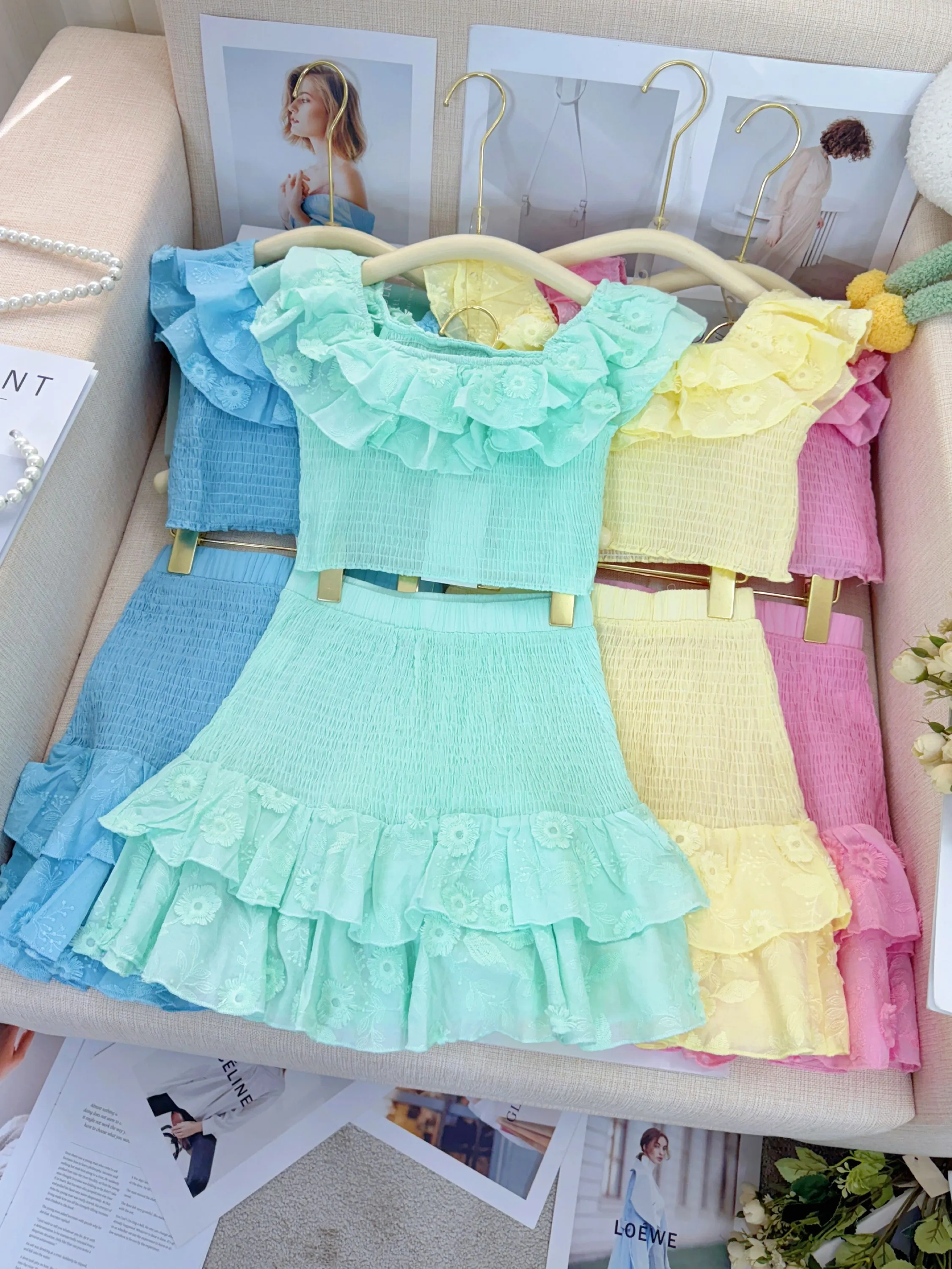 Fancy kids conjunto cropped com saia