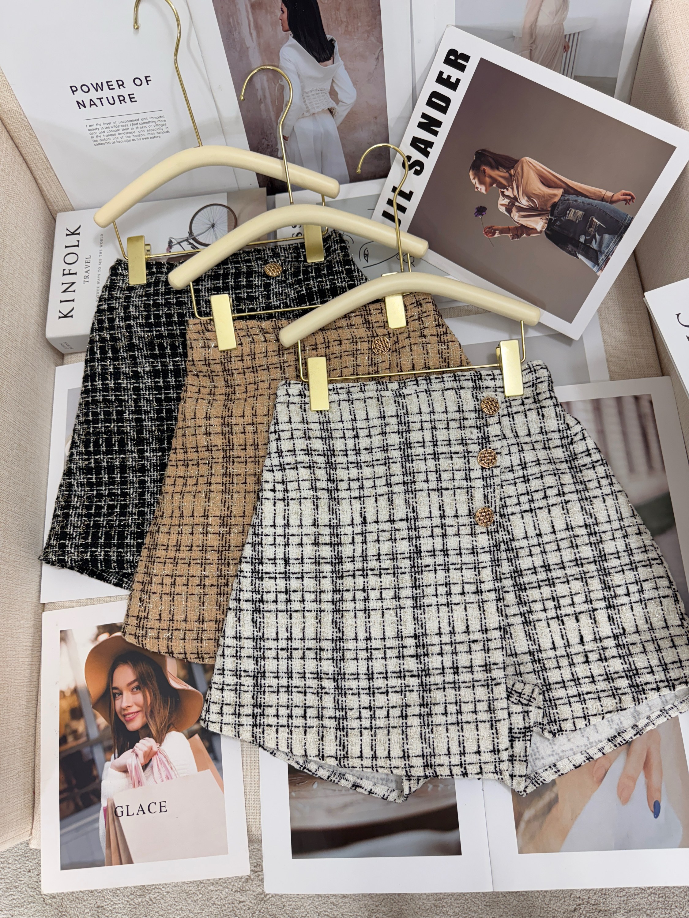 Fancy kids short saia tweed