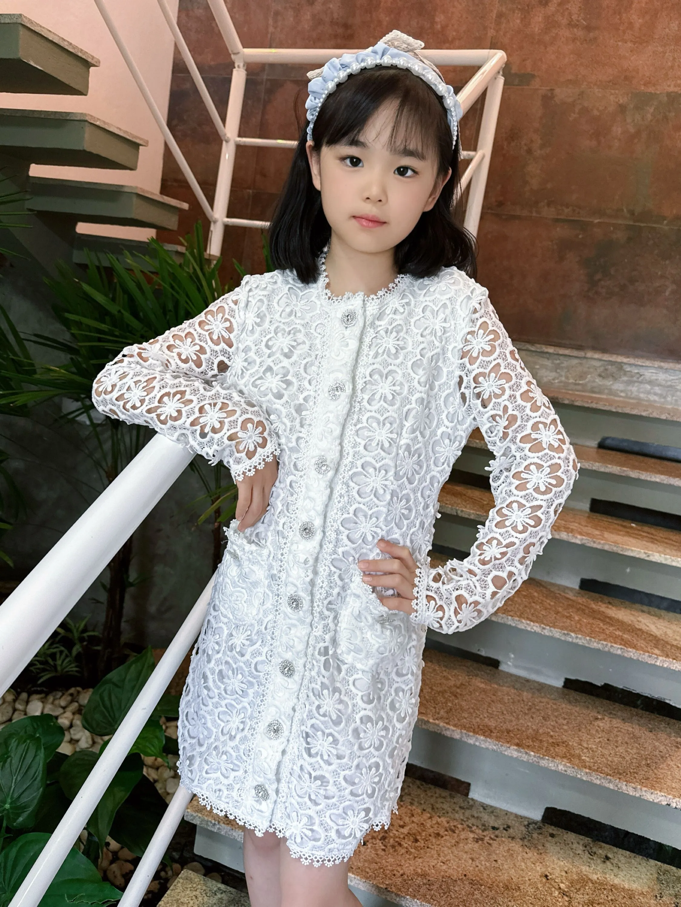 Fancy kids vestido renda linda