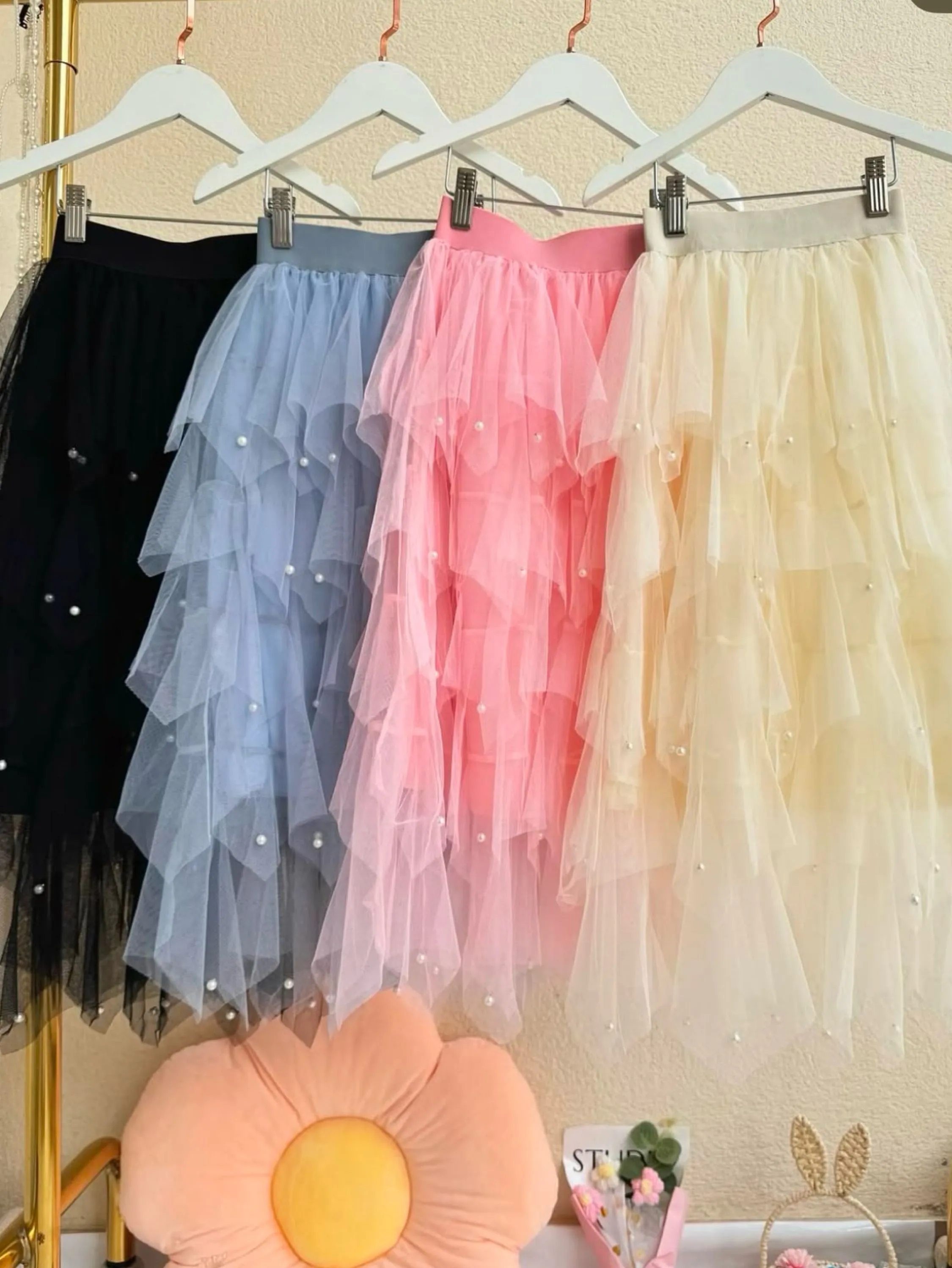 Fancy kids saia tule longa linda