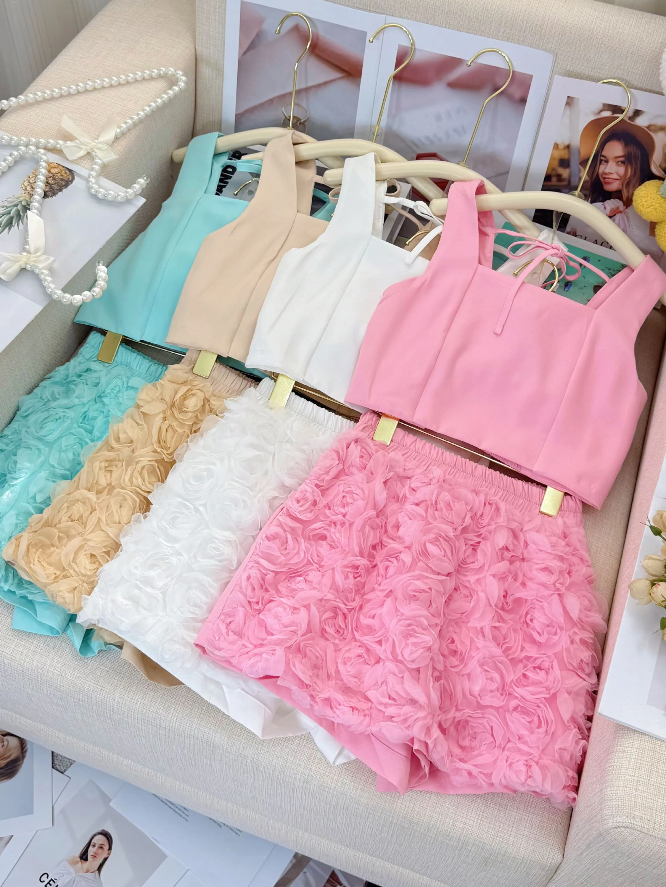 Fancy kids conjunto alfaiataria top com saia flor