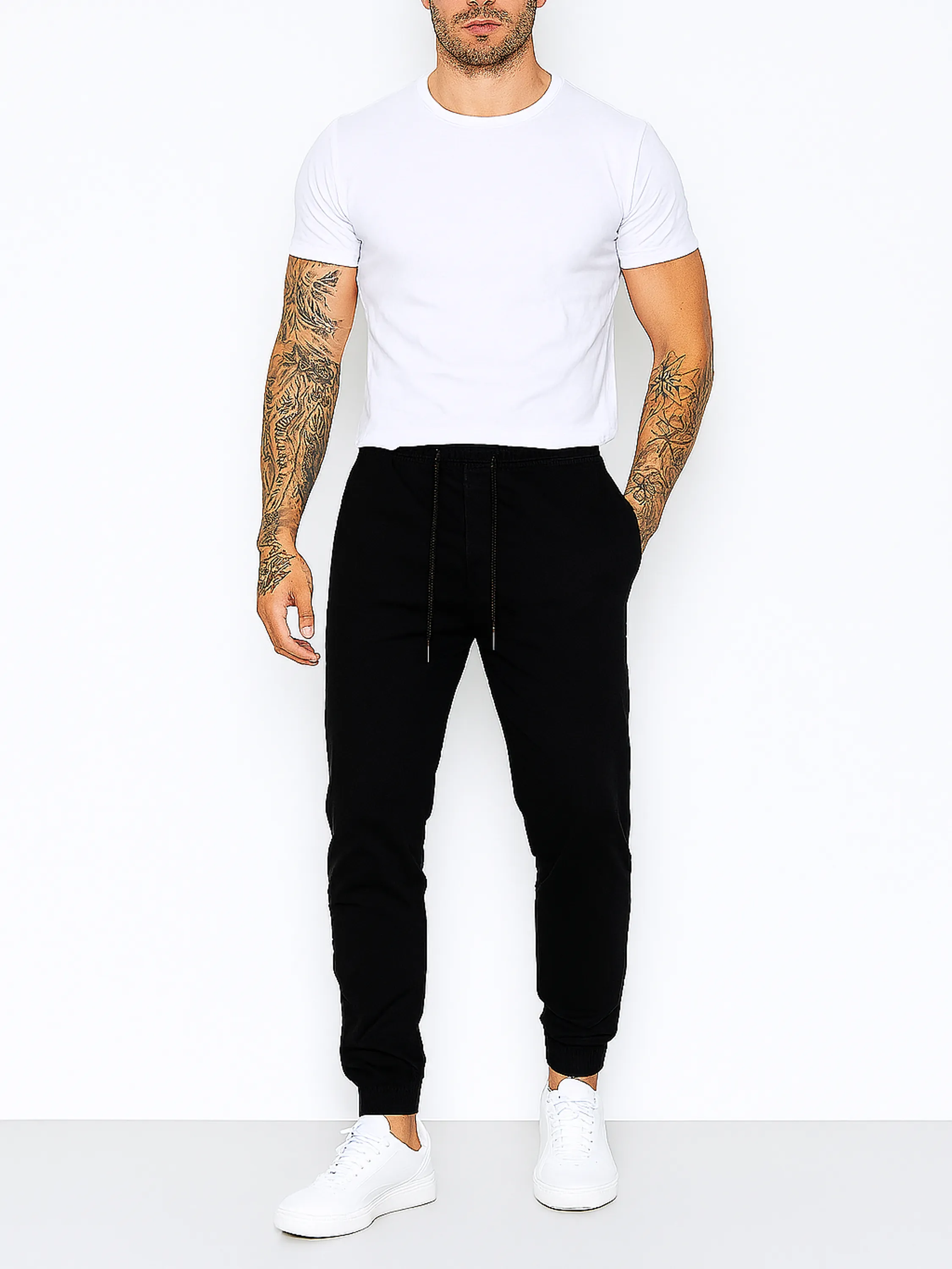 Calça Jogger Masculina Preto Punho Conforto Kit 14 Pcs