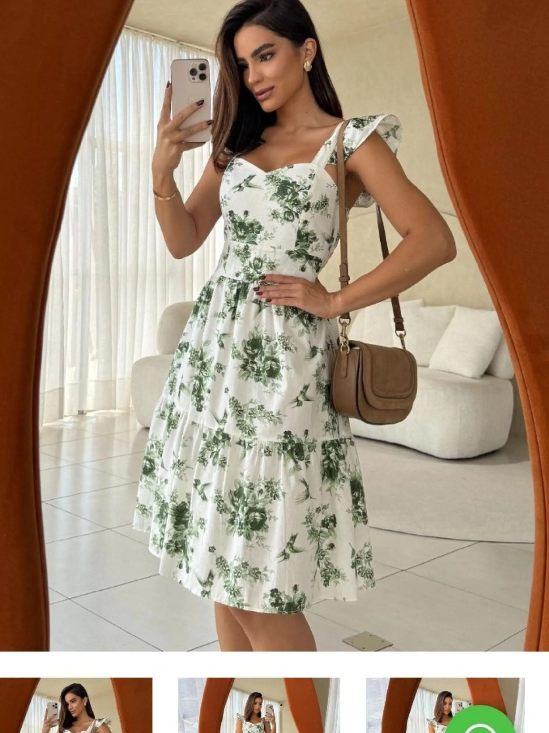 Vestido Curto Floral Tricoline Com Bojo