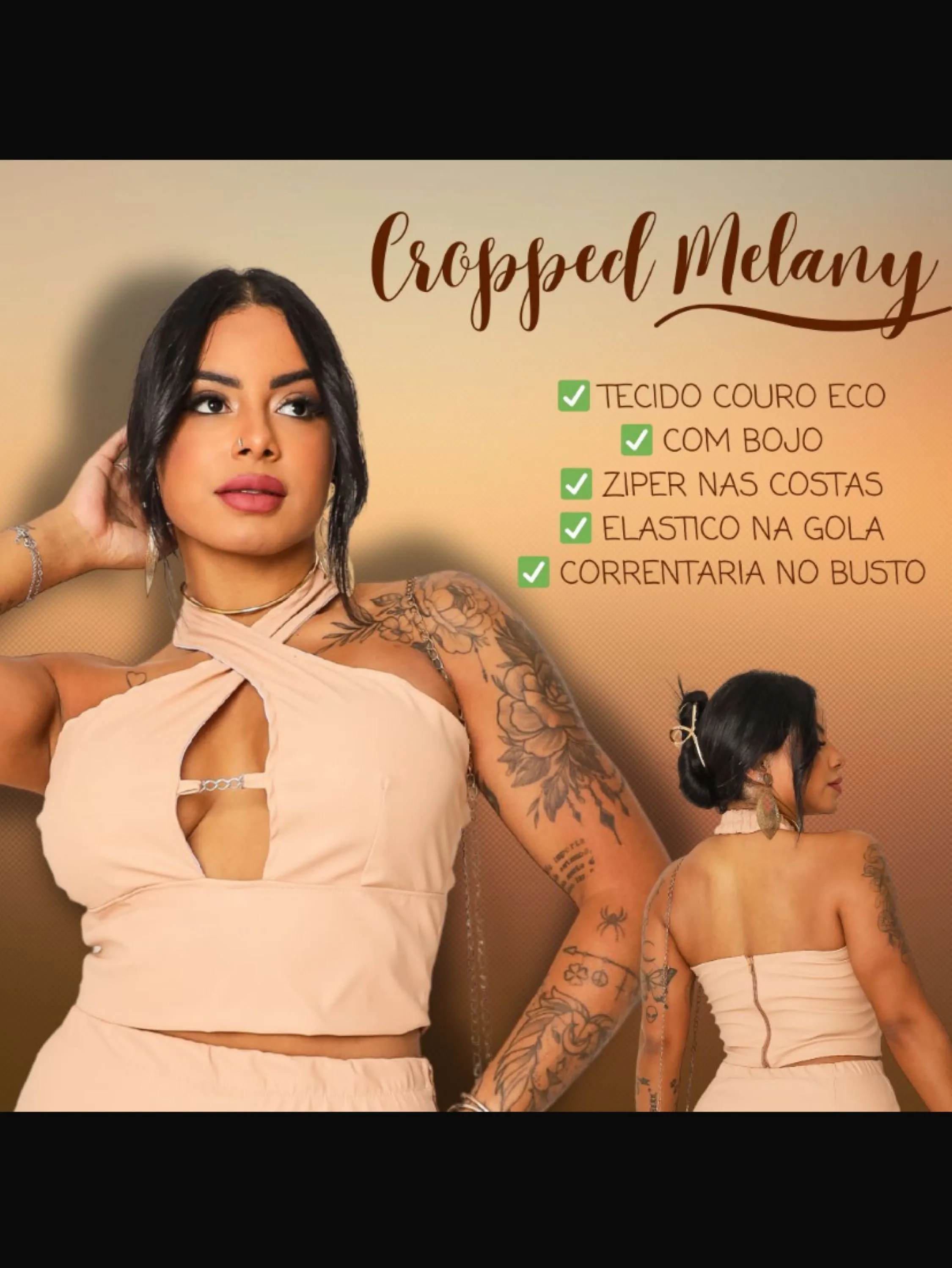 Cropped melany couro eco