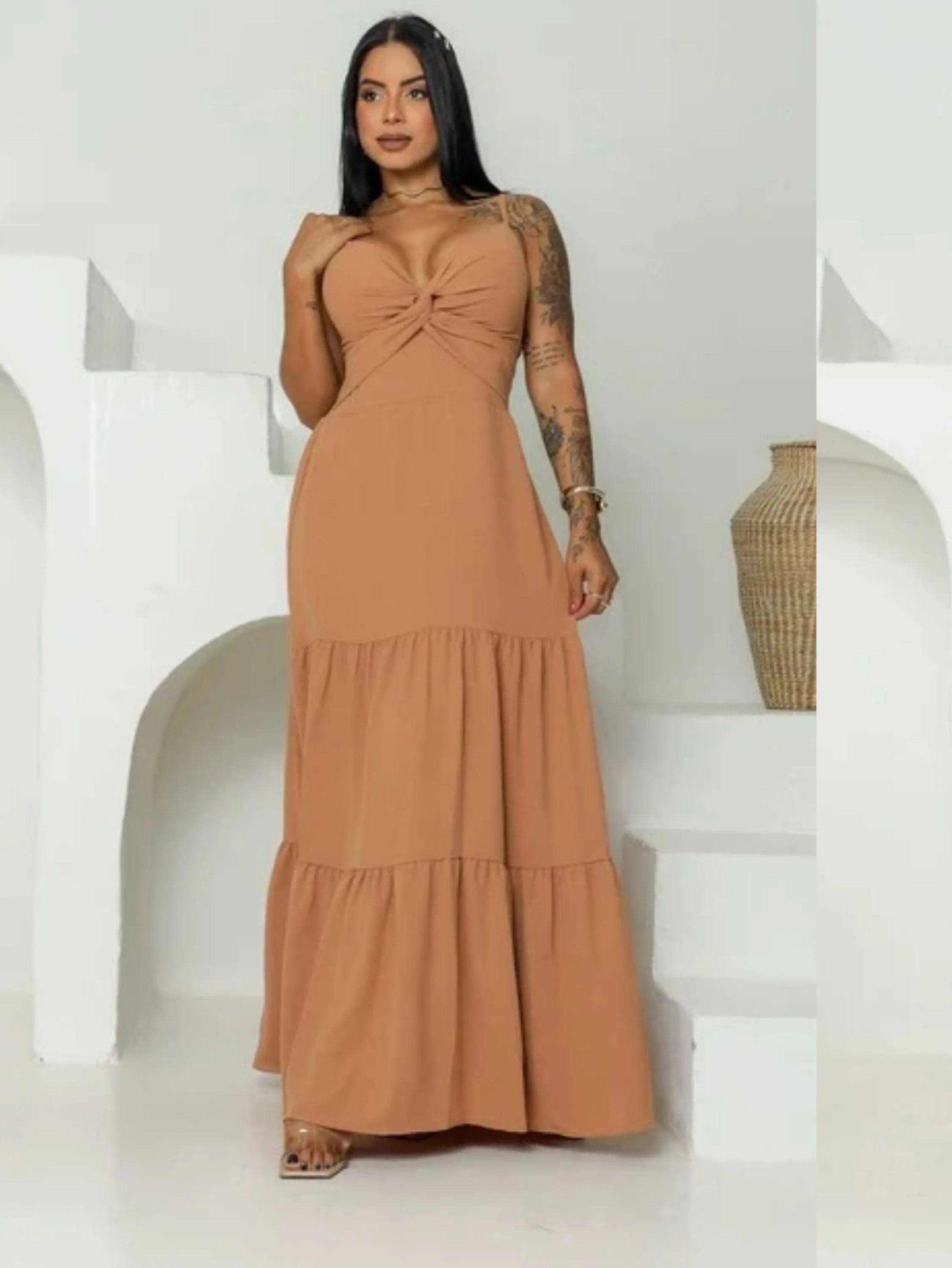 Vestido longo duna com bojo