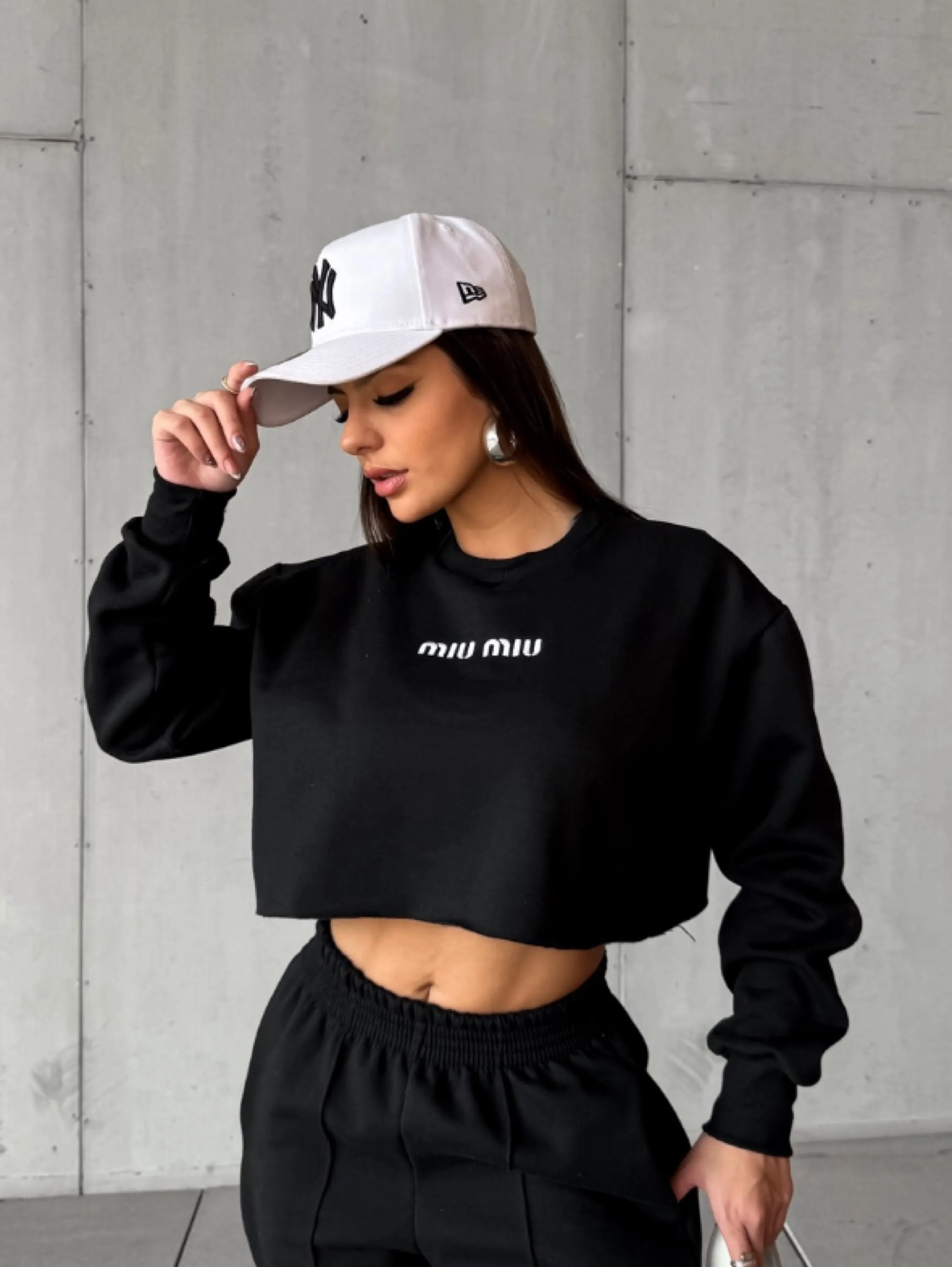 Cropped moletom miumiu
