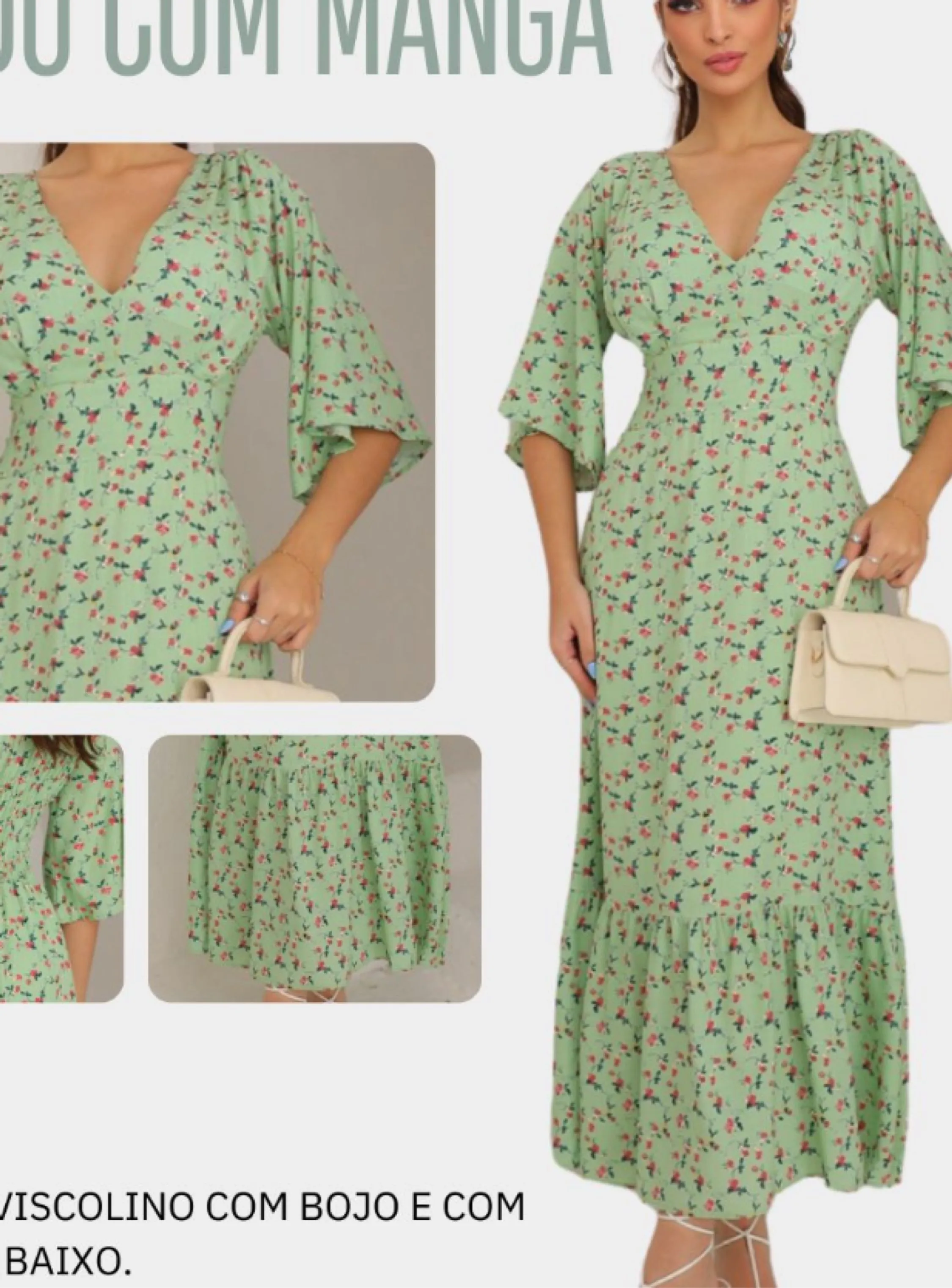 Vestido com manga