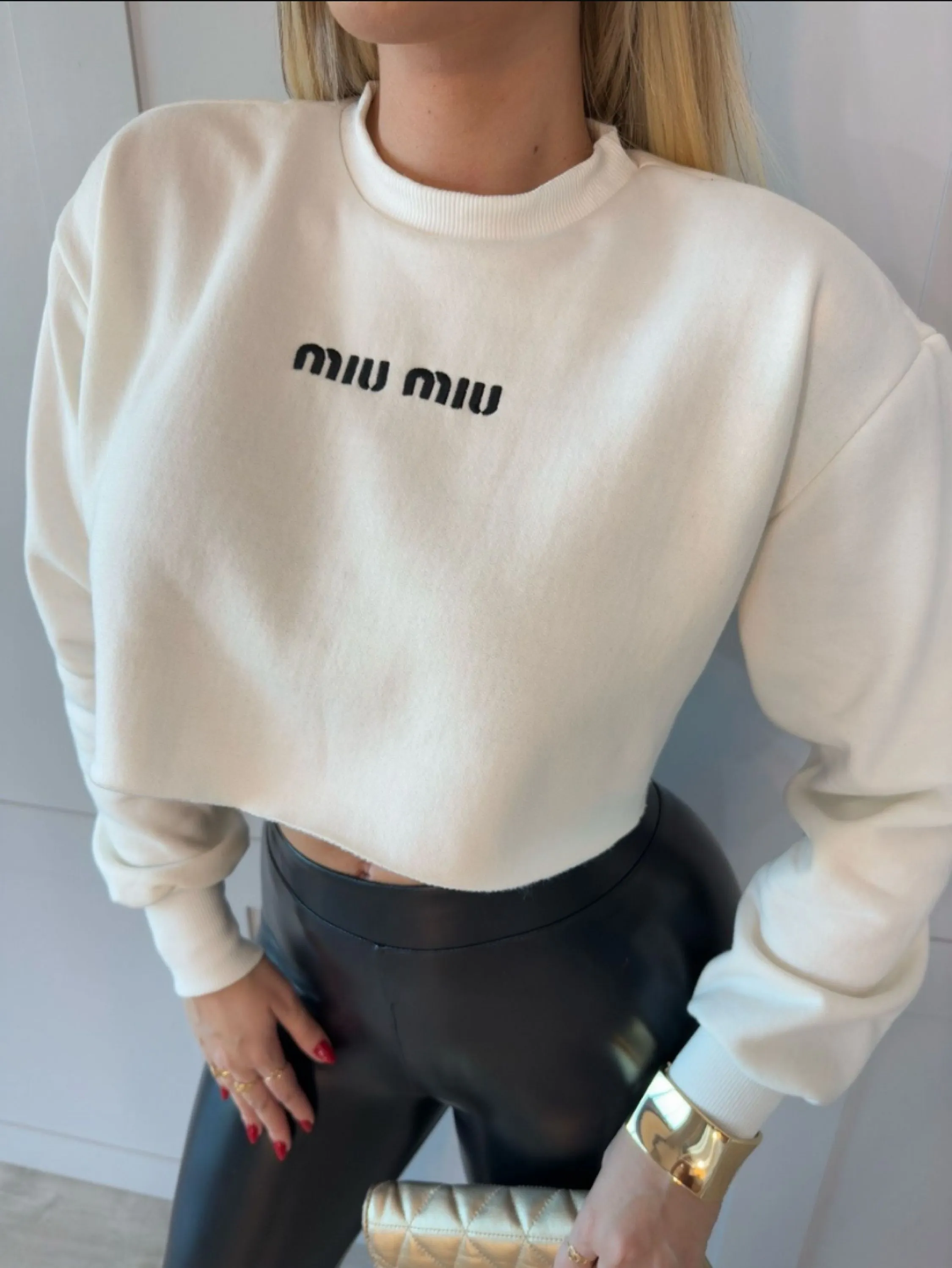 Cropped moletom miumiu