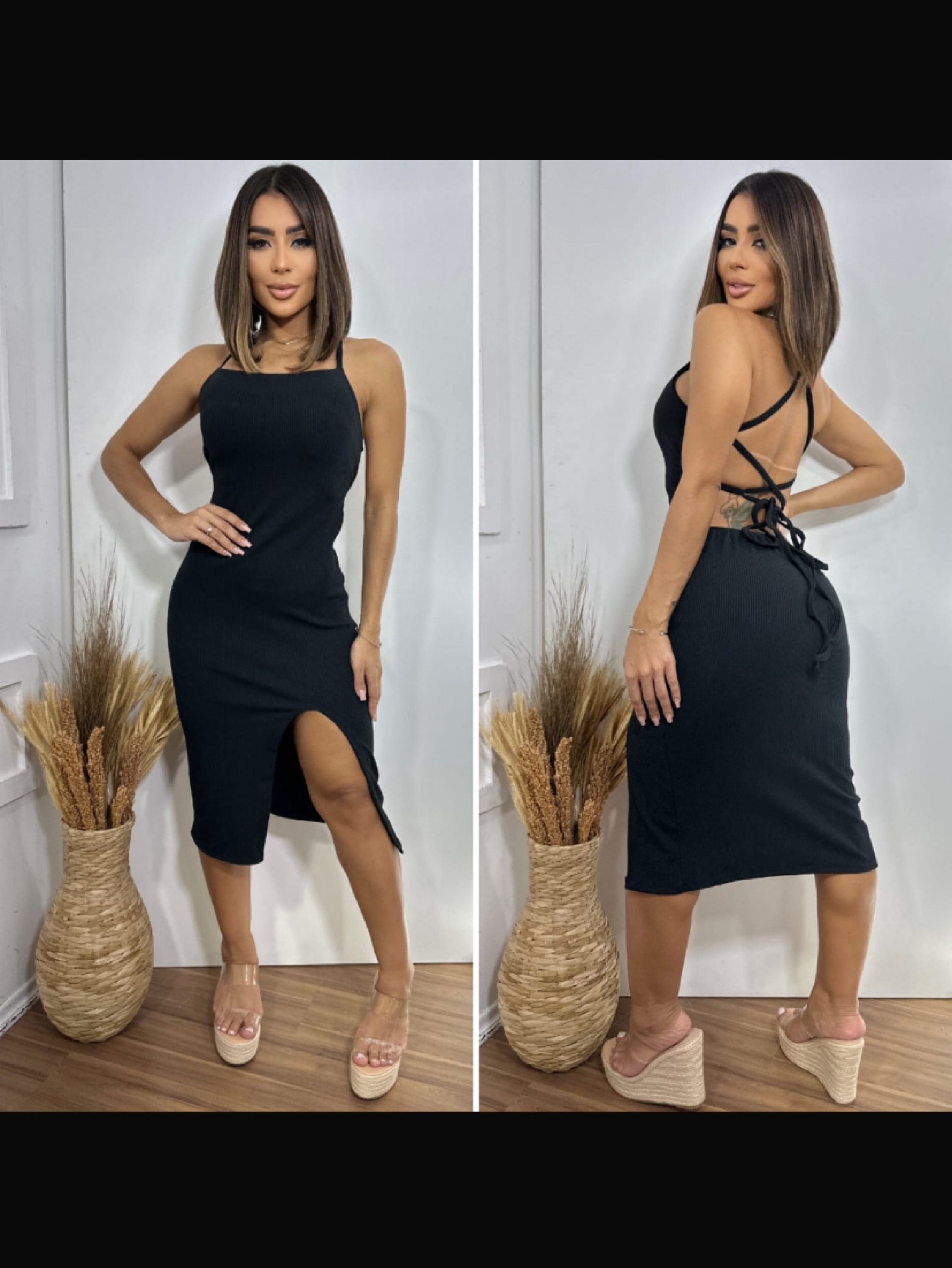 Vestido trançado midi