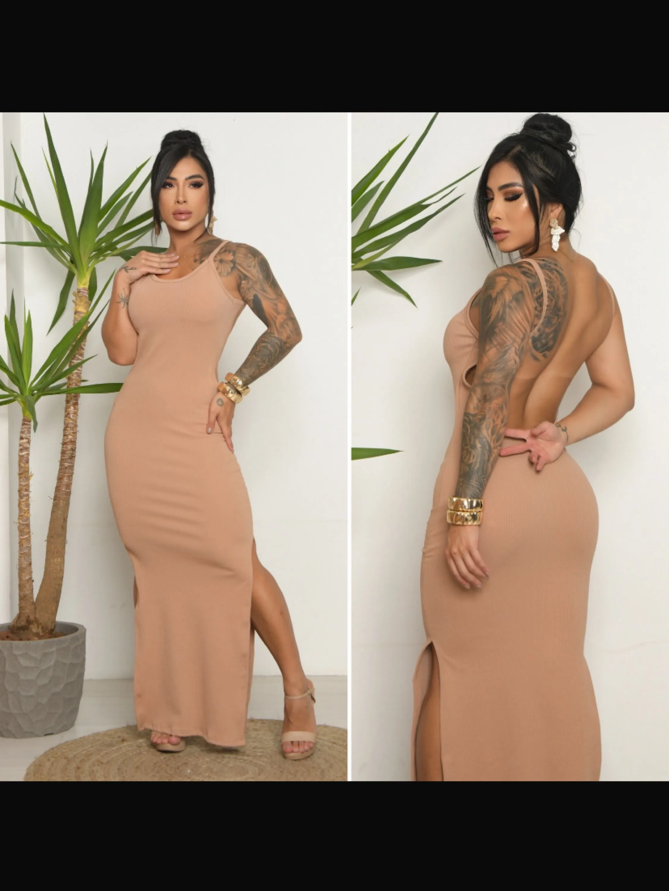 Vestido alça tecido anarruga com bojo