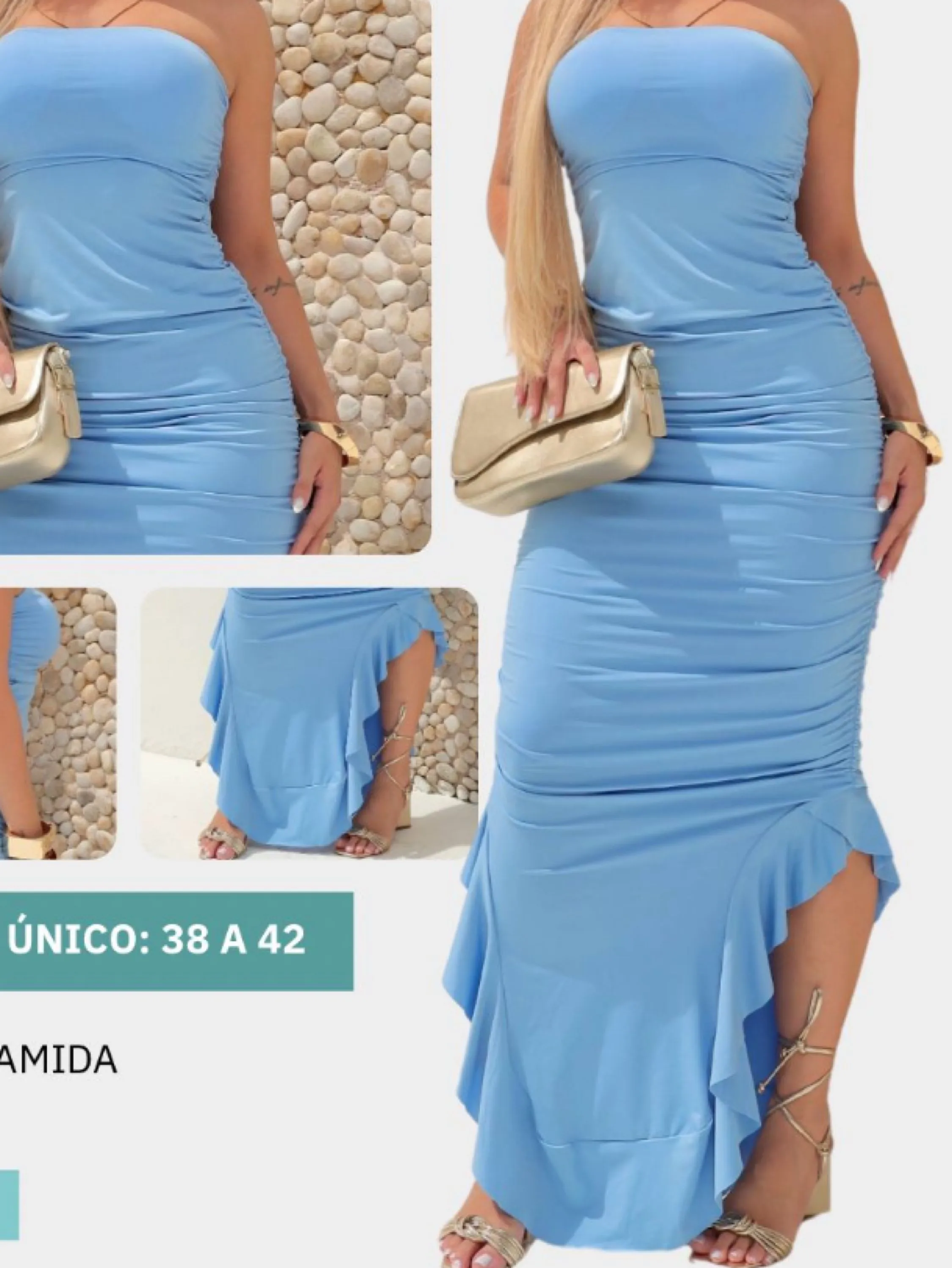 Vestido longo colado