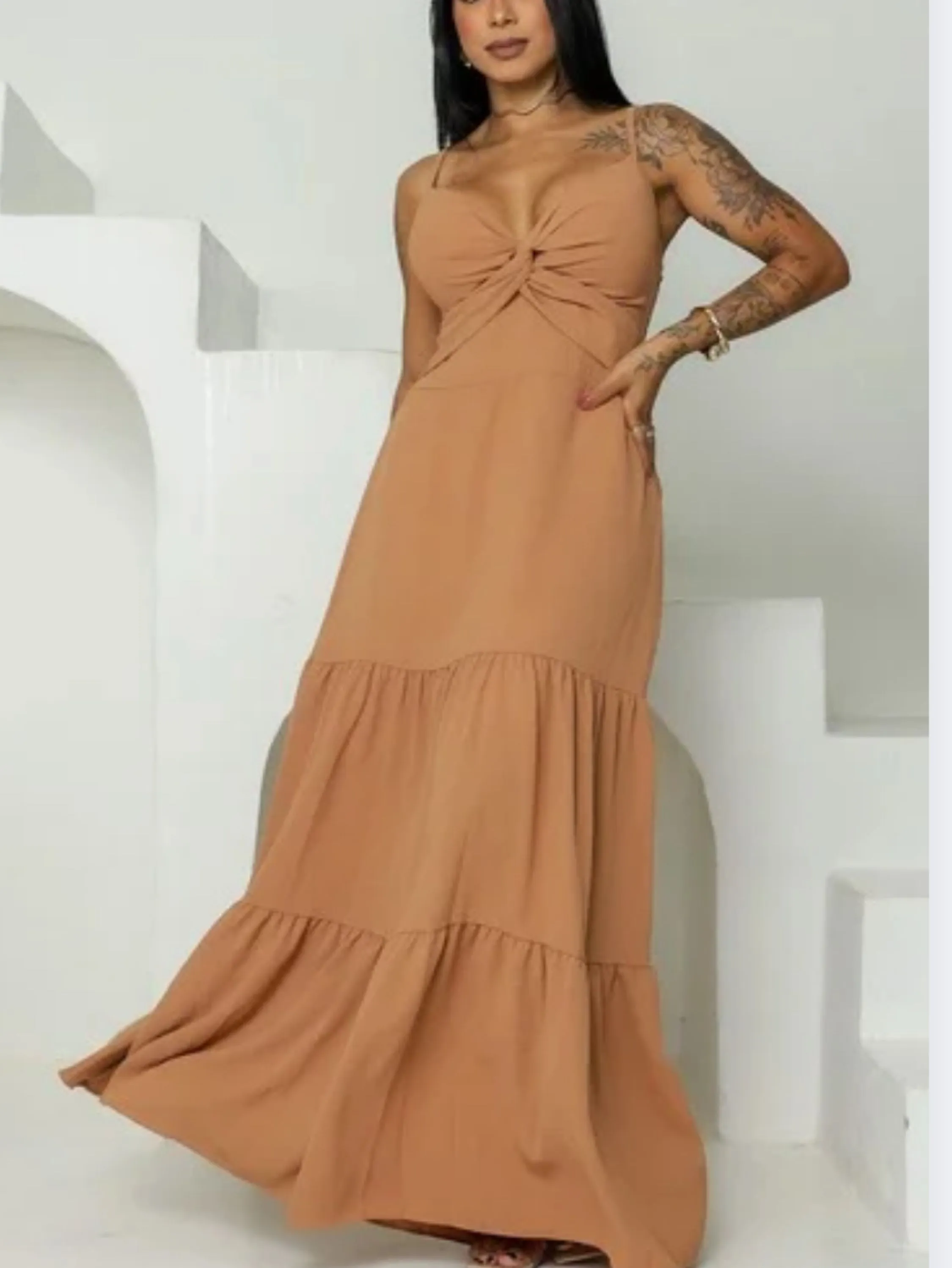 Vestido longo duna com bojo