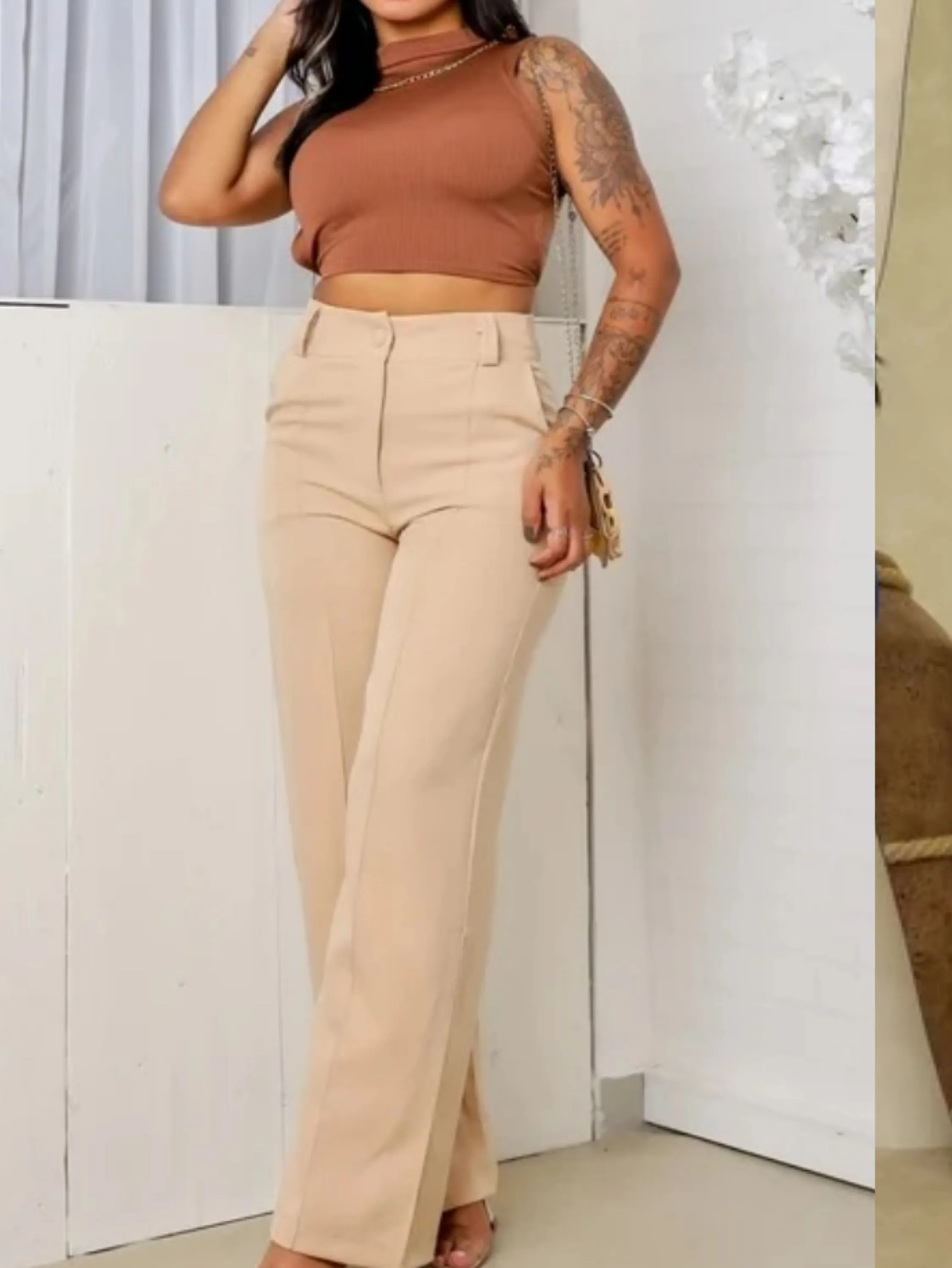Calça pantalona alfaiataria