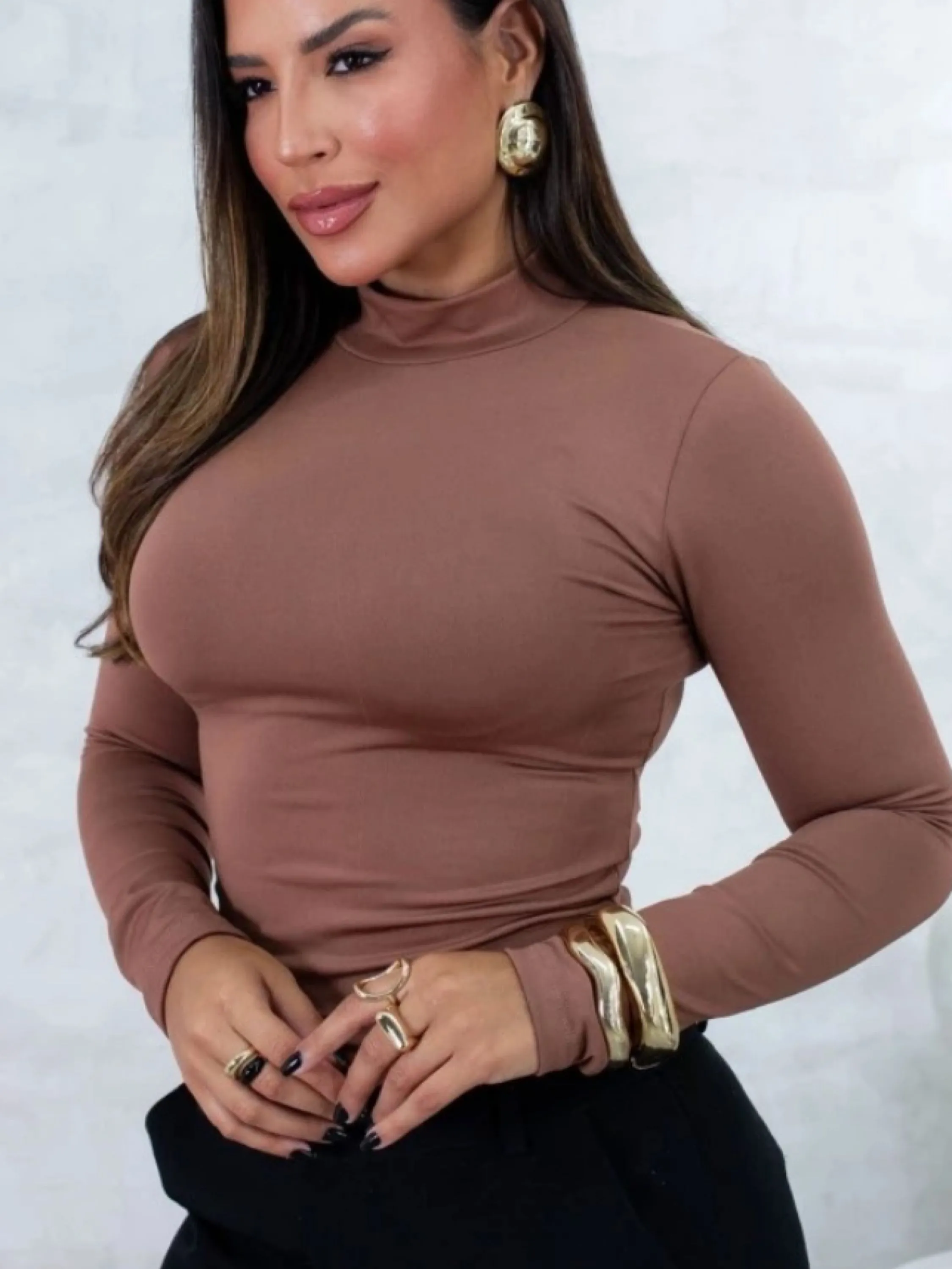 Blusa íris gola manga longa