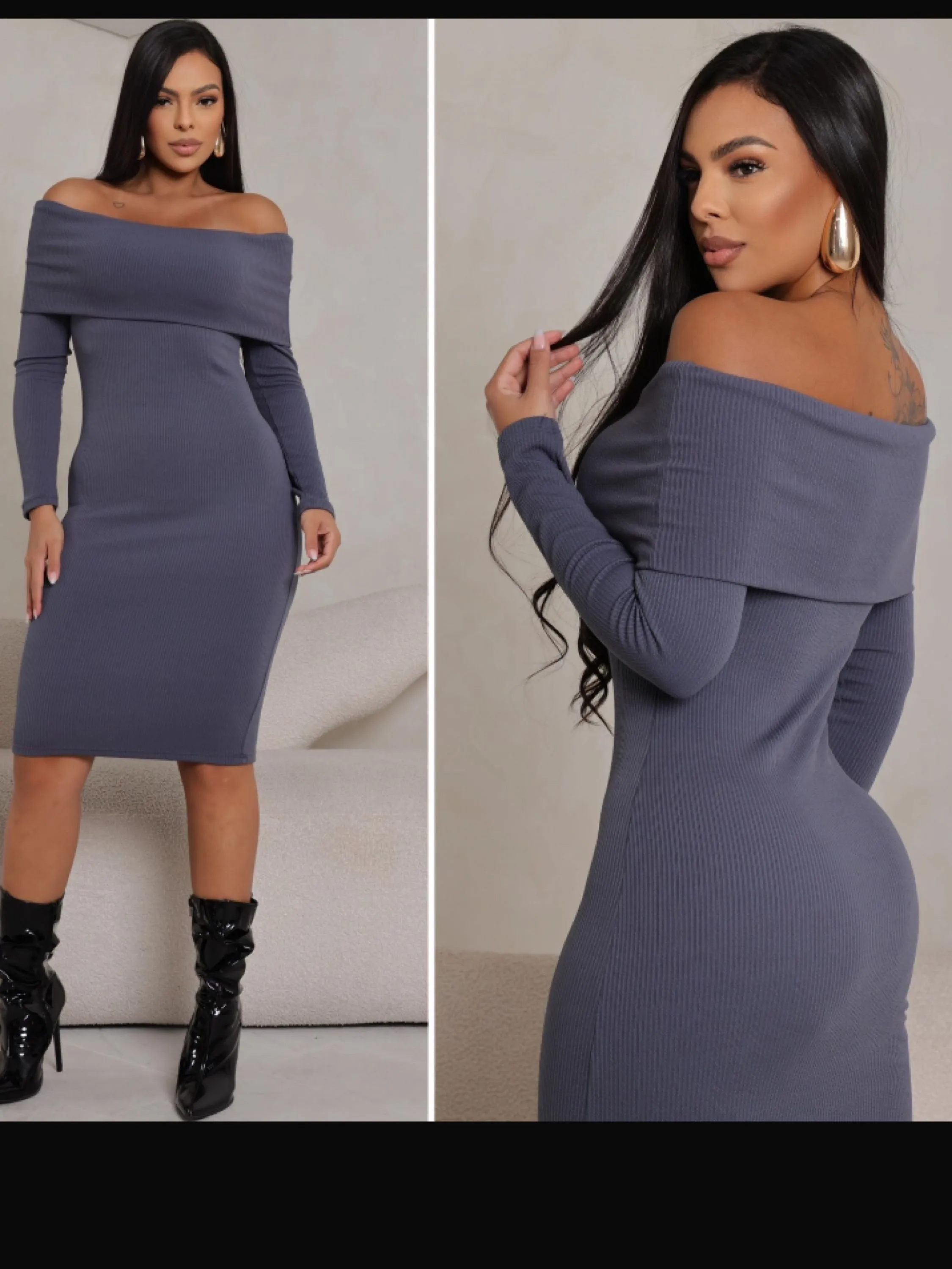 Vestido ombro a ombro com bojo