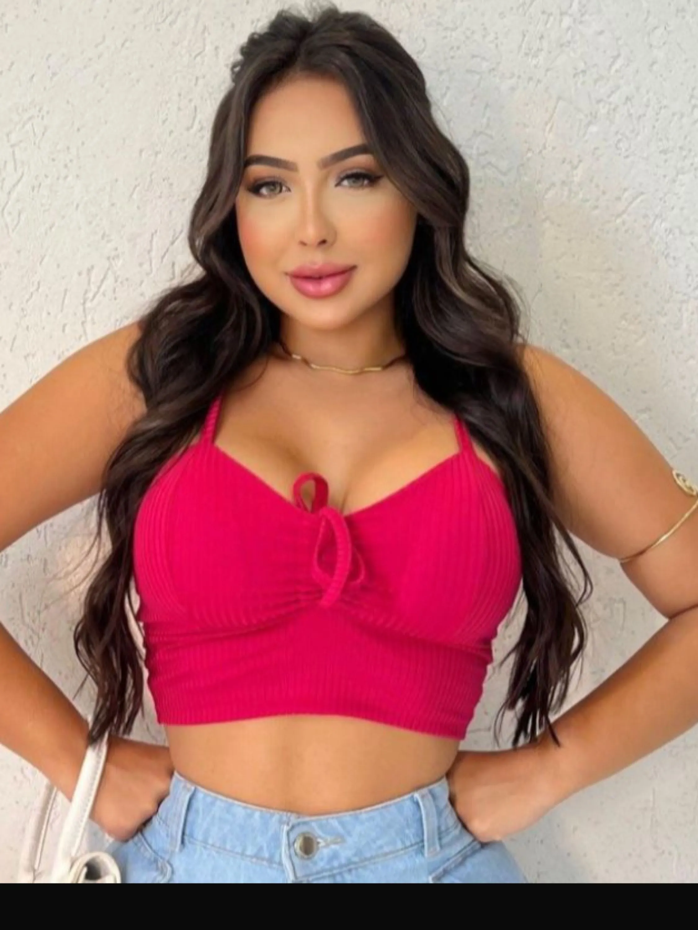 Cropped amarração canelado