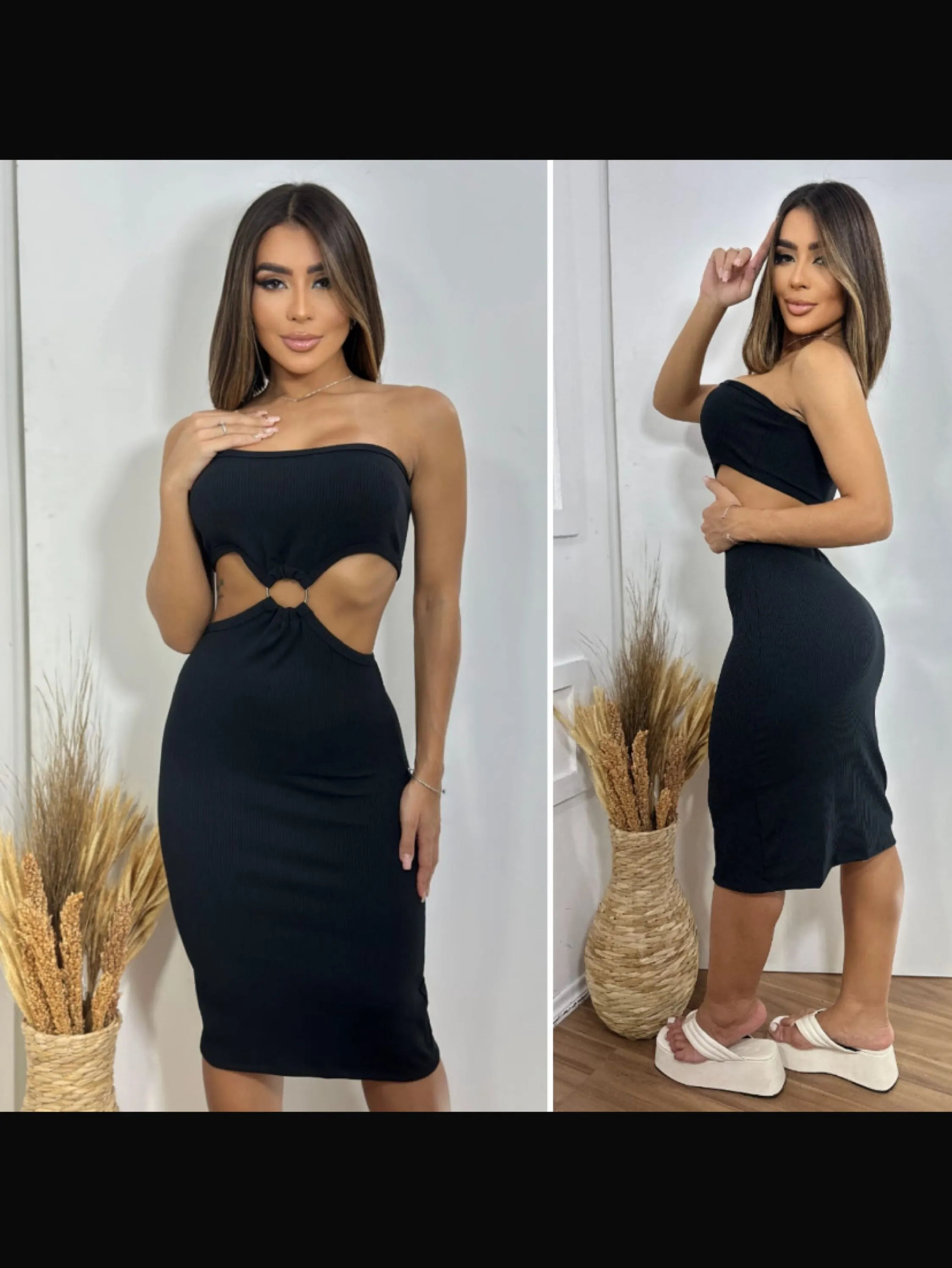Vestido anarruga com argola