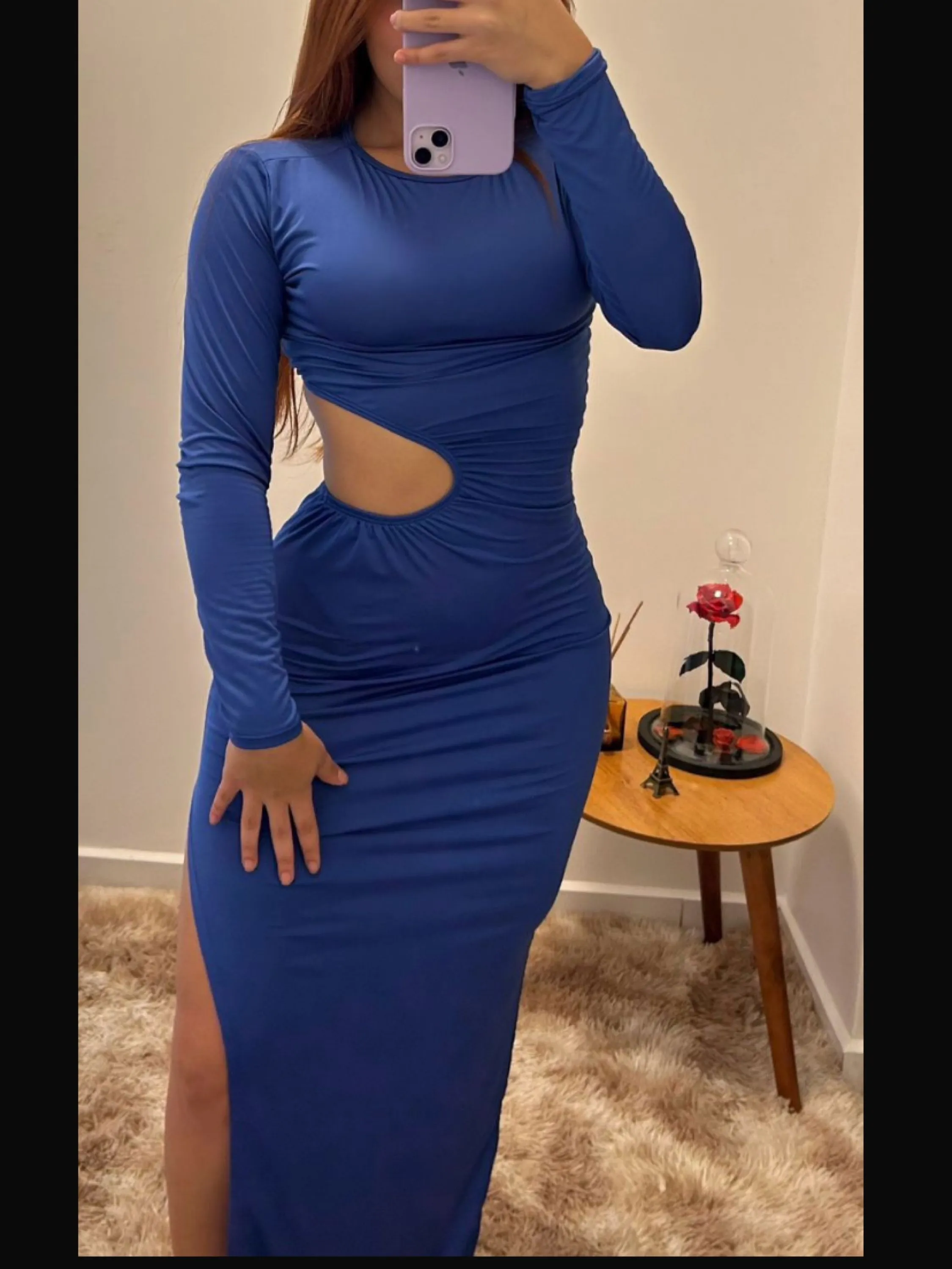 Vestido gringa manga longa