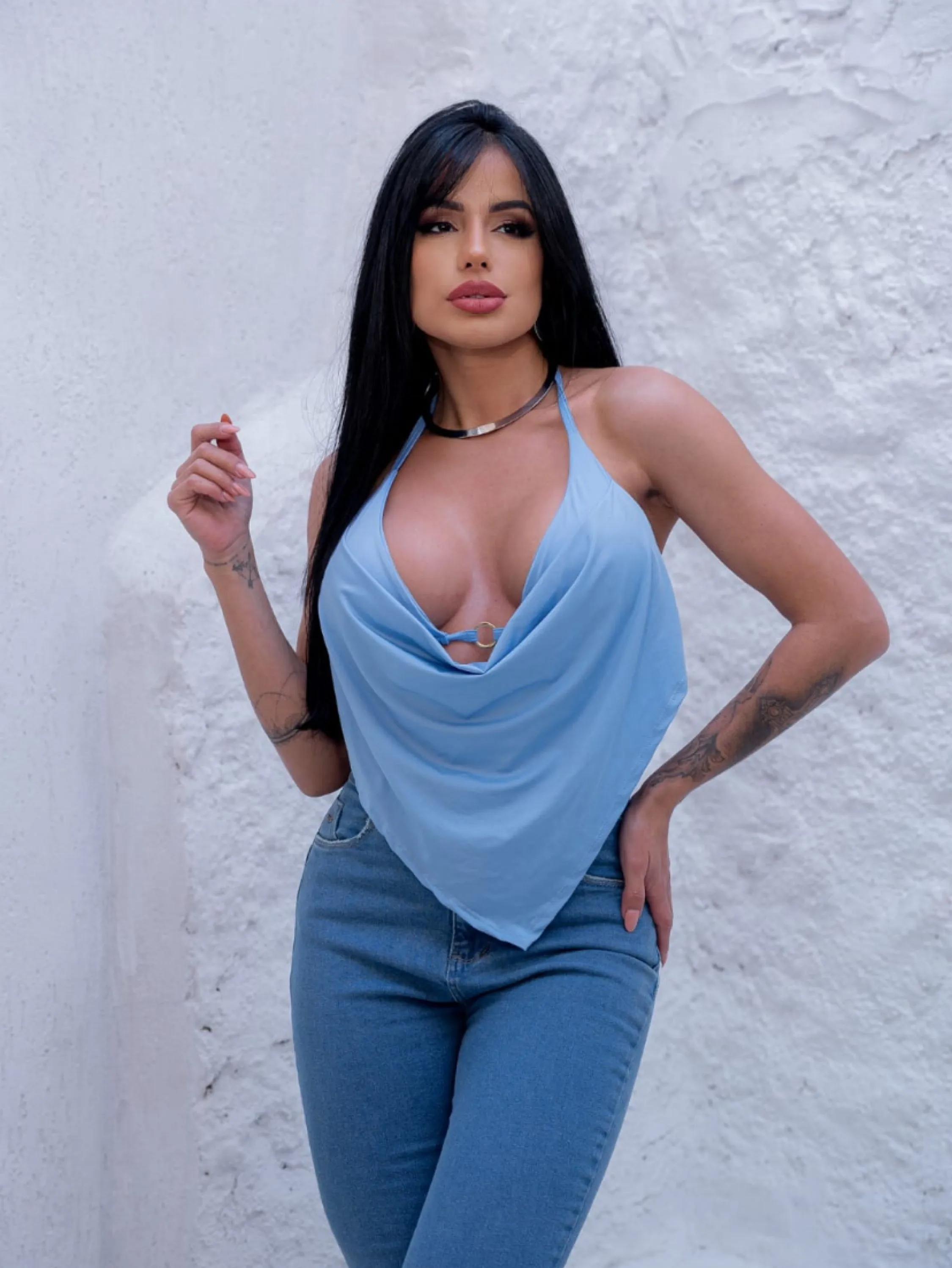 Cropped Lúcia tecido poliamida