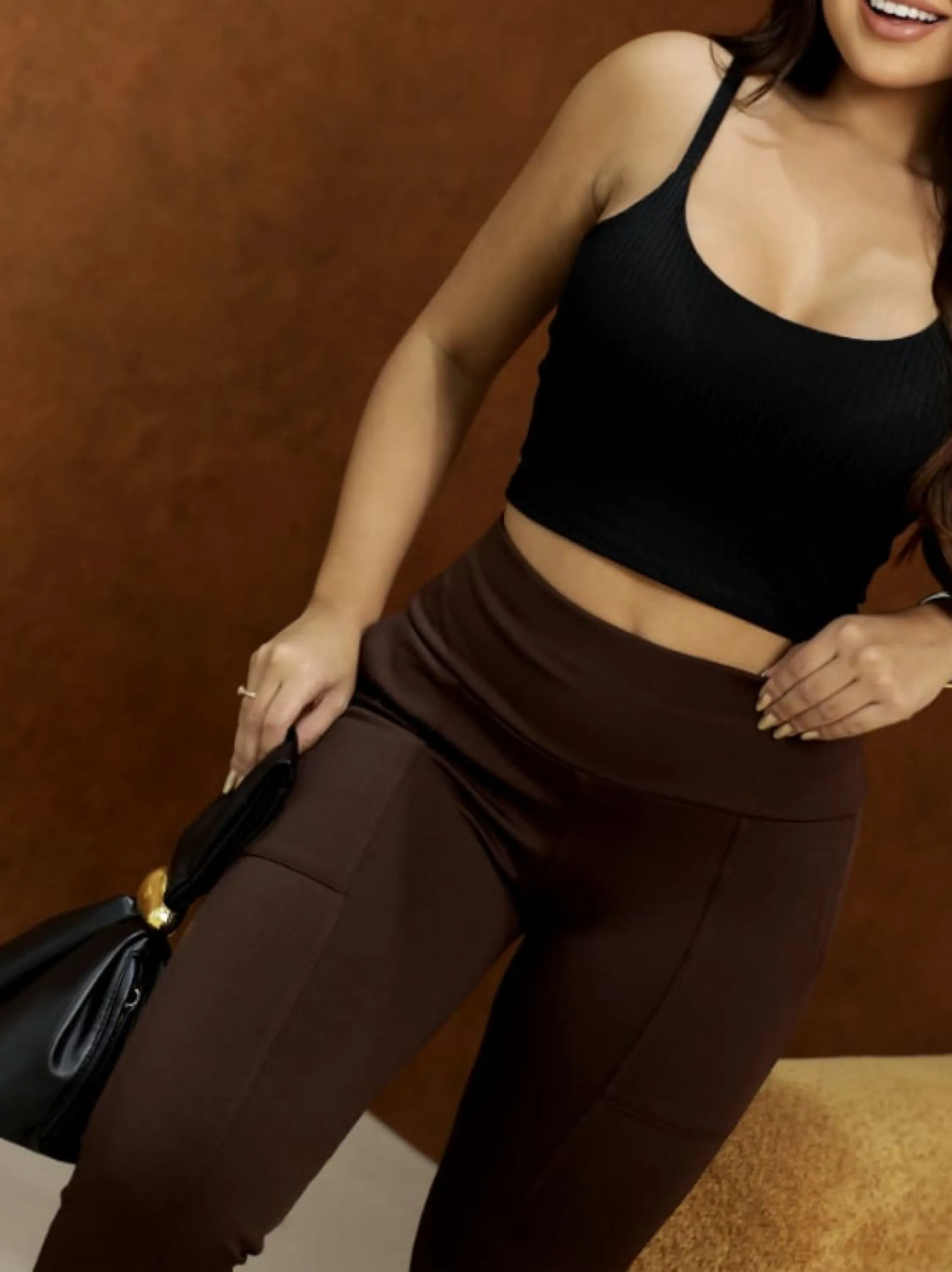 Calça flanelada com bolso