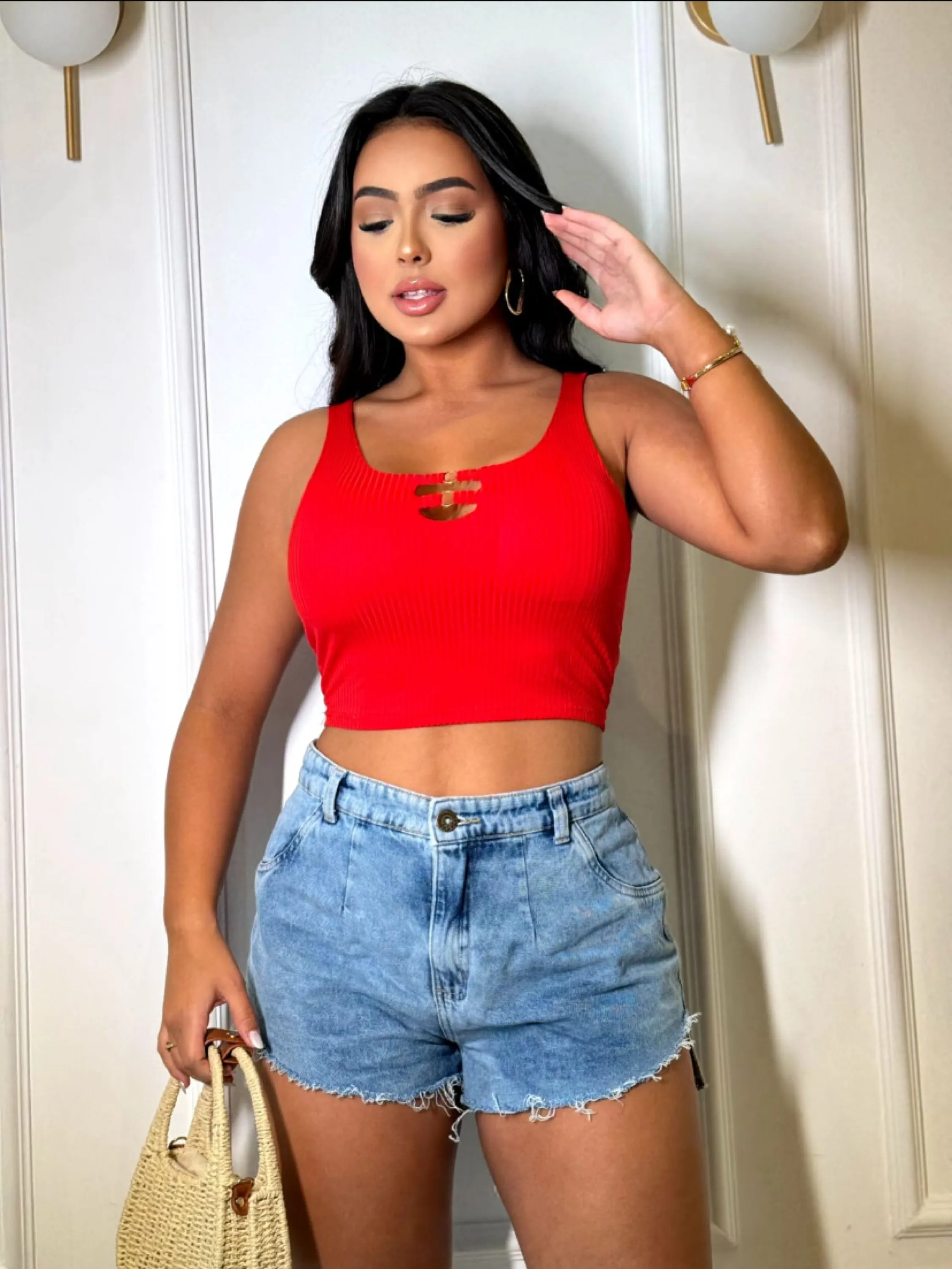 Cropped argolinha tecido