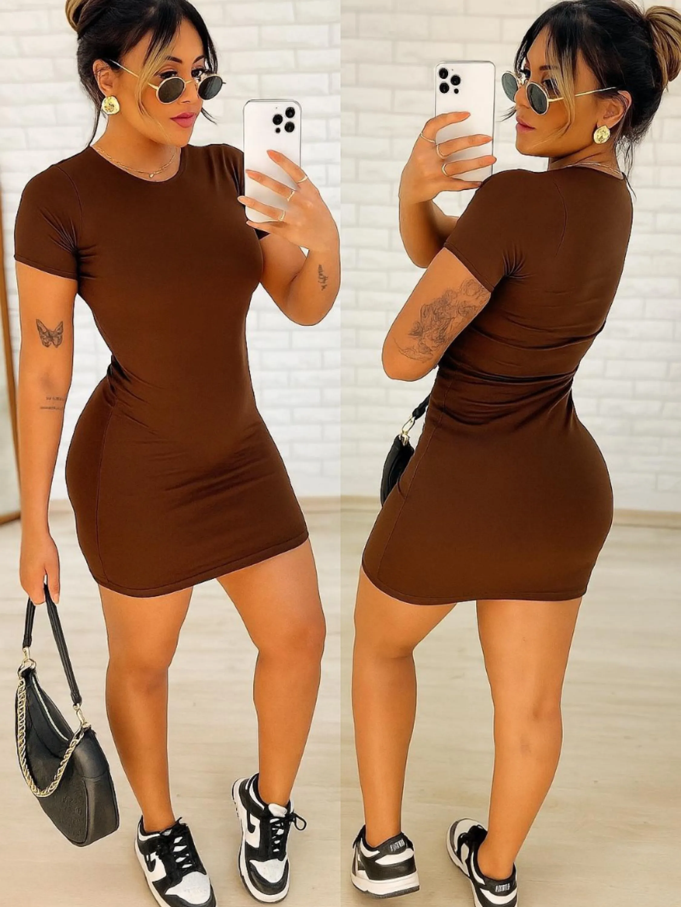 Vestido Valentina com bojo tecido suplex romantic