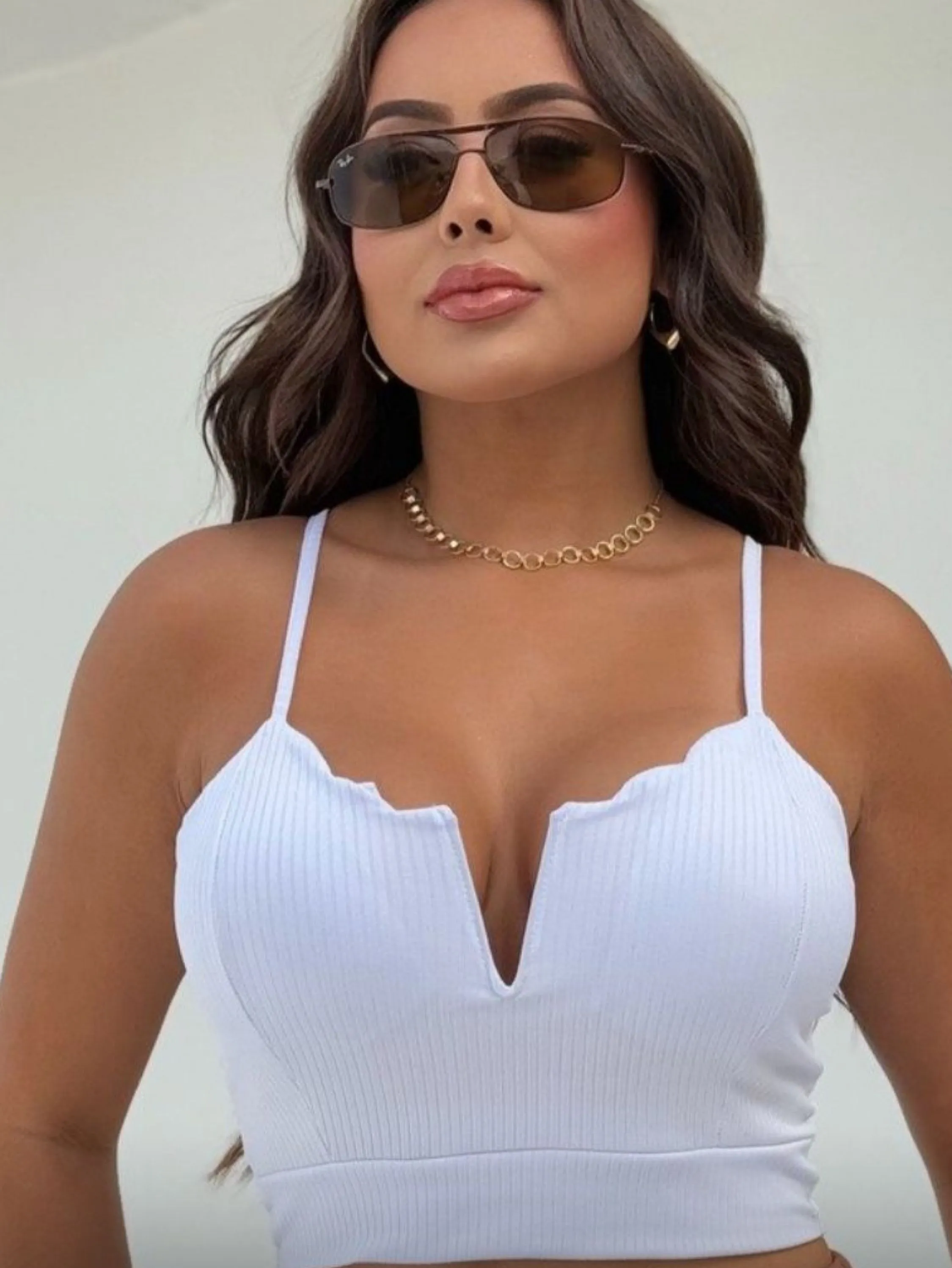 Cropped alça canelado