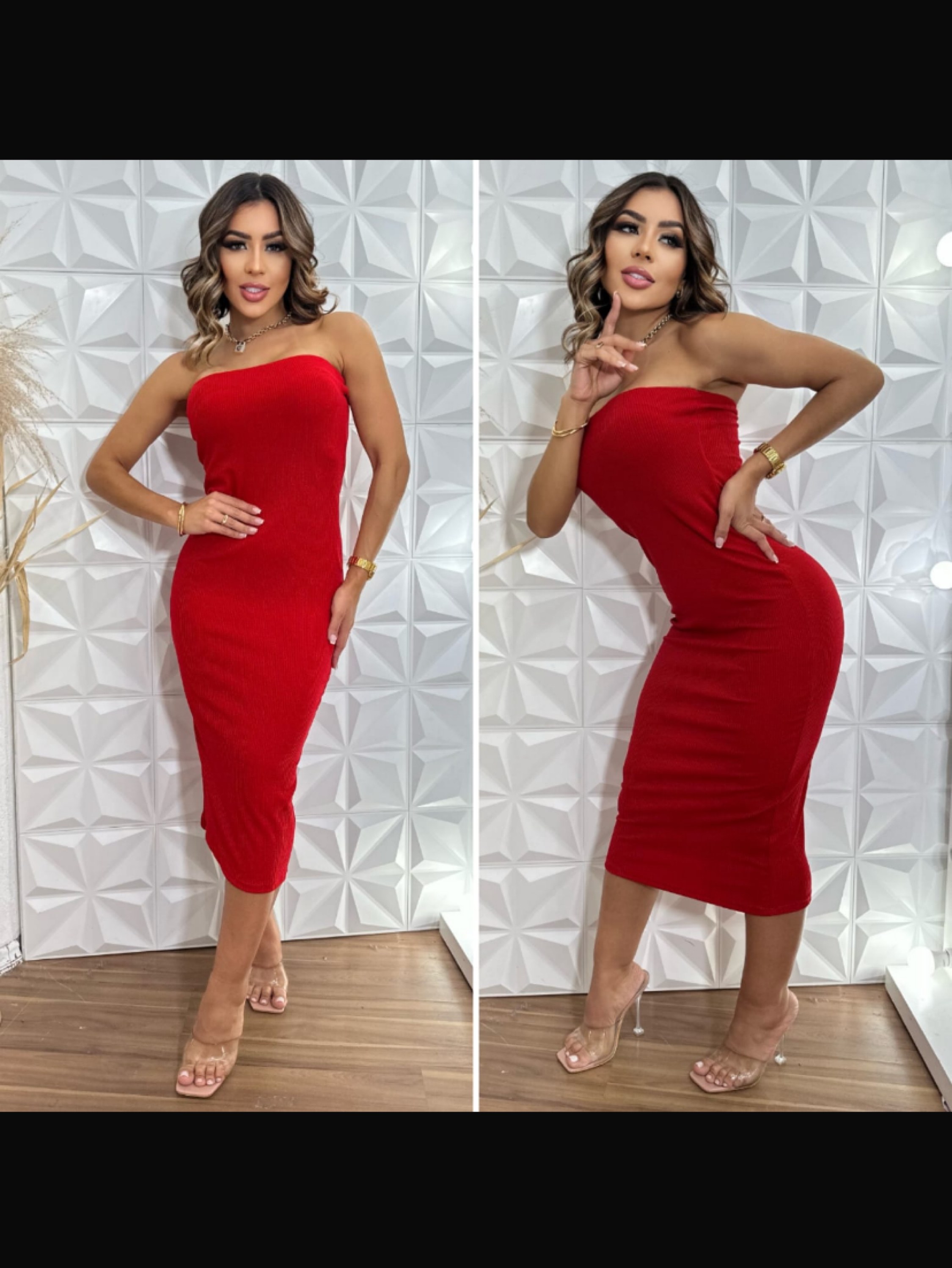 Vestido mídi com bojo