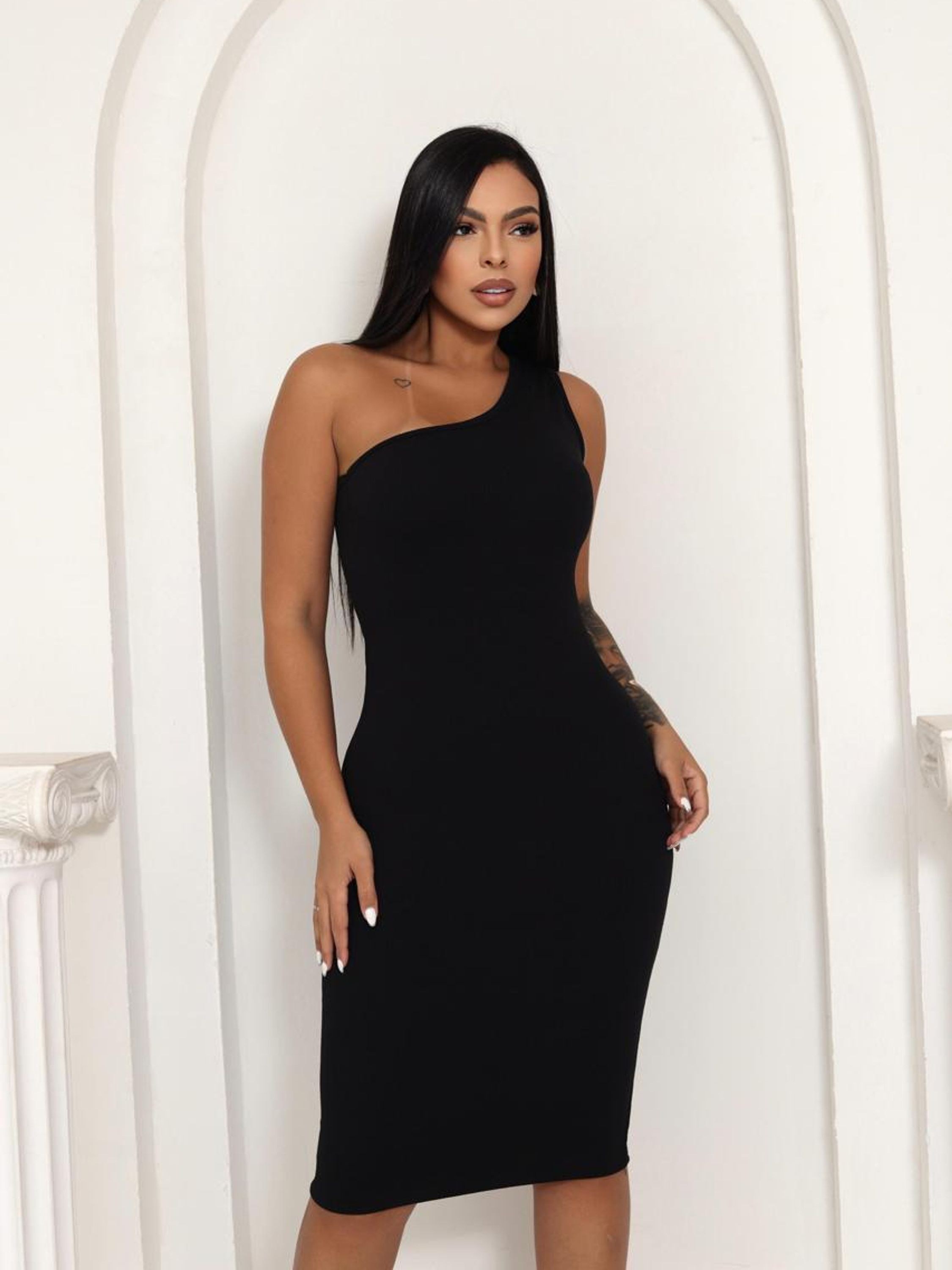 Vestido Midi Mula Manca Liso