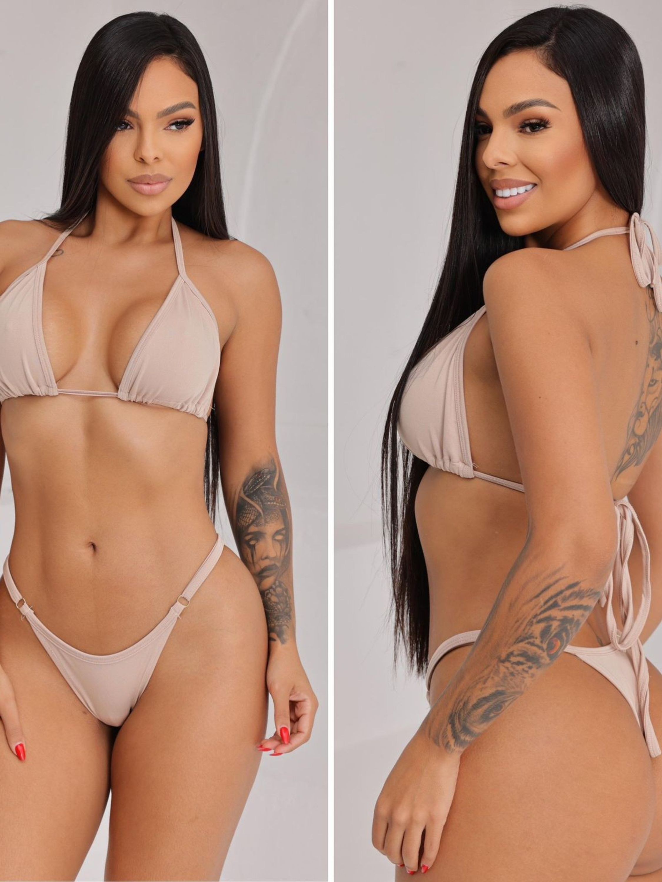 Biquíni Cortininha Fio Dental com Amarração Suplex