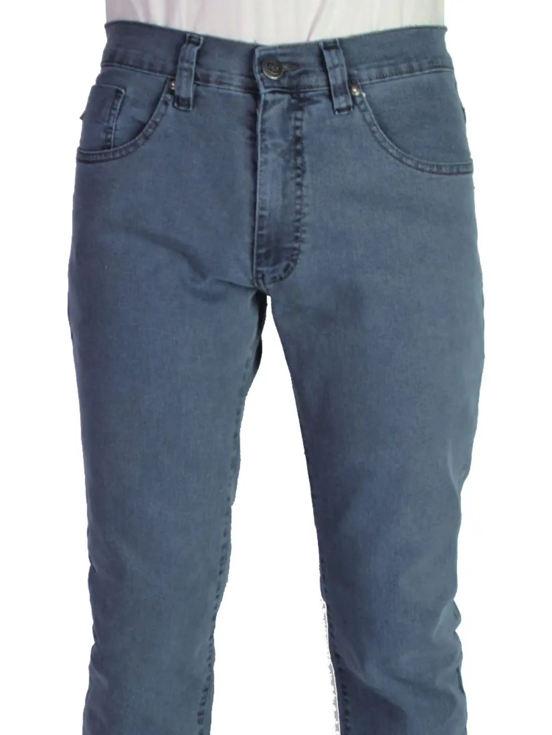 Calça Jeans Tradicinal Elastano Cinza Chumbo - 36 ao 48