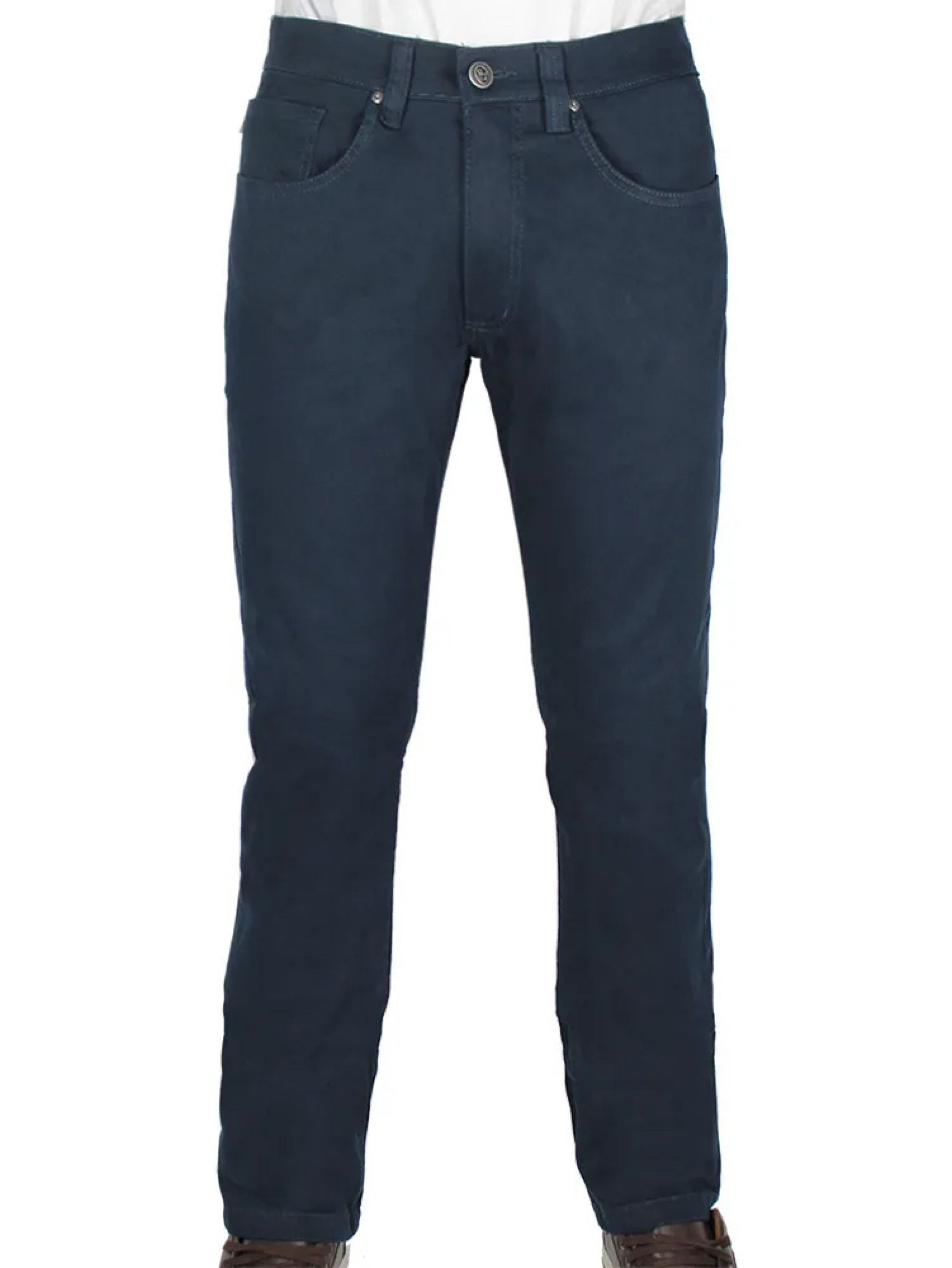 Calça de Sarja Tradicional com Elastano Marinho - 36 ao 48