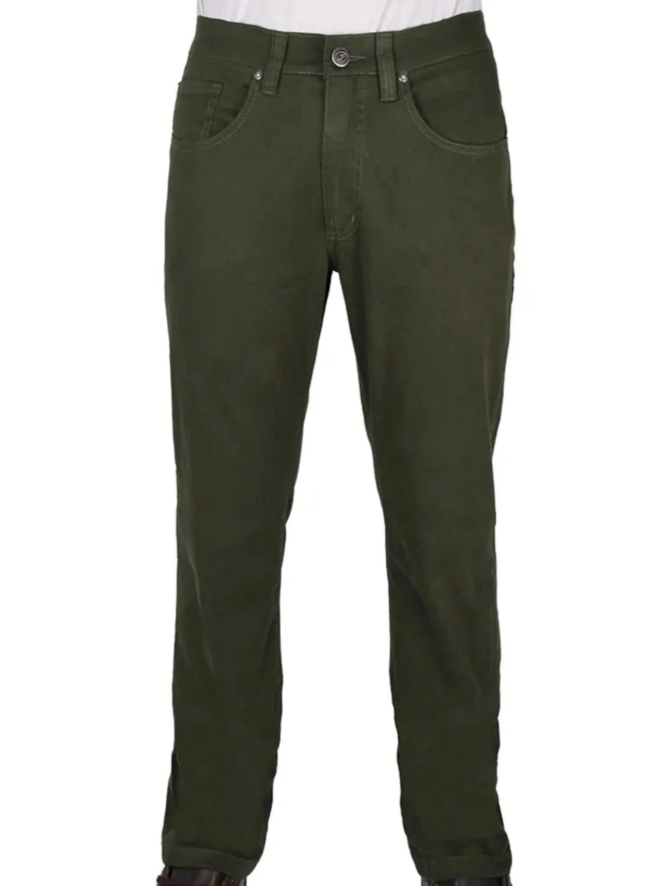 Calça de Sarja Tradicional Elastano Verde - 36 ao 48