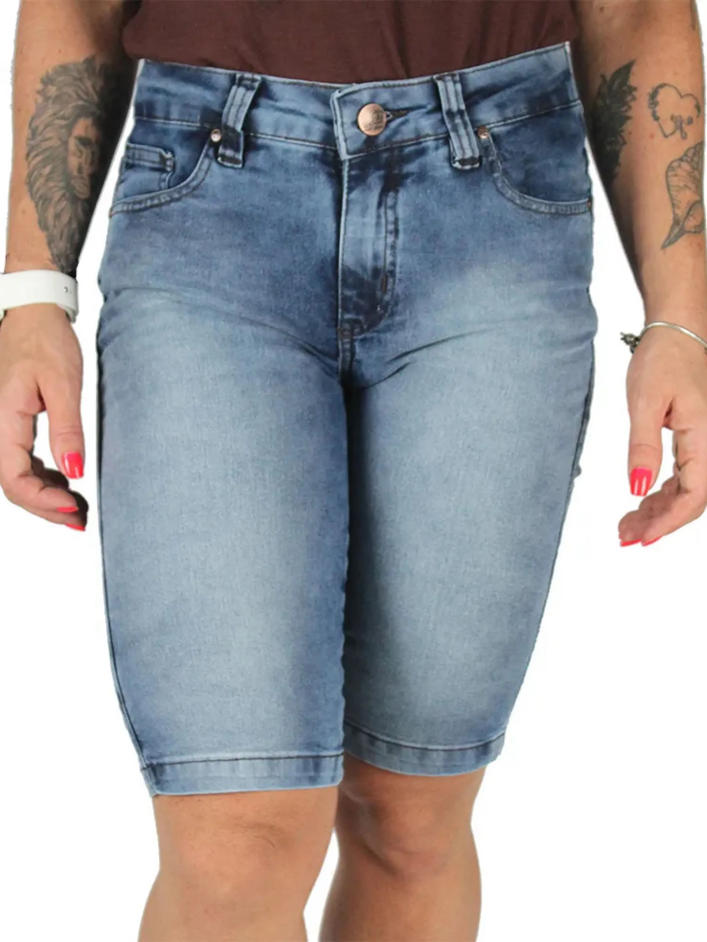 Bermuda Jeans feminina ciclista