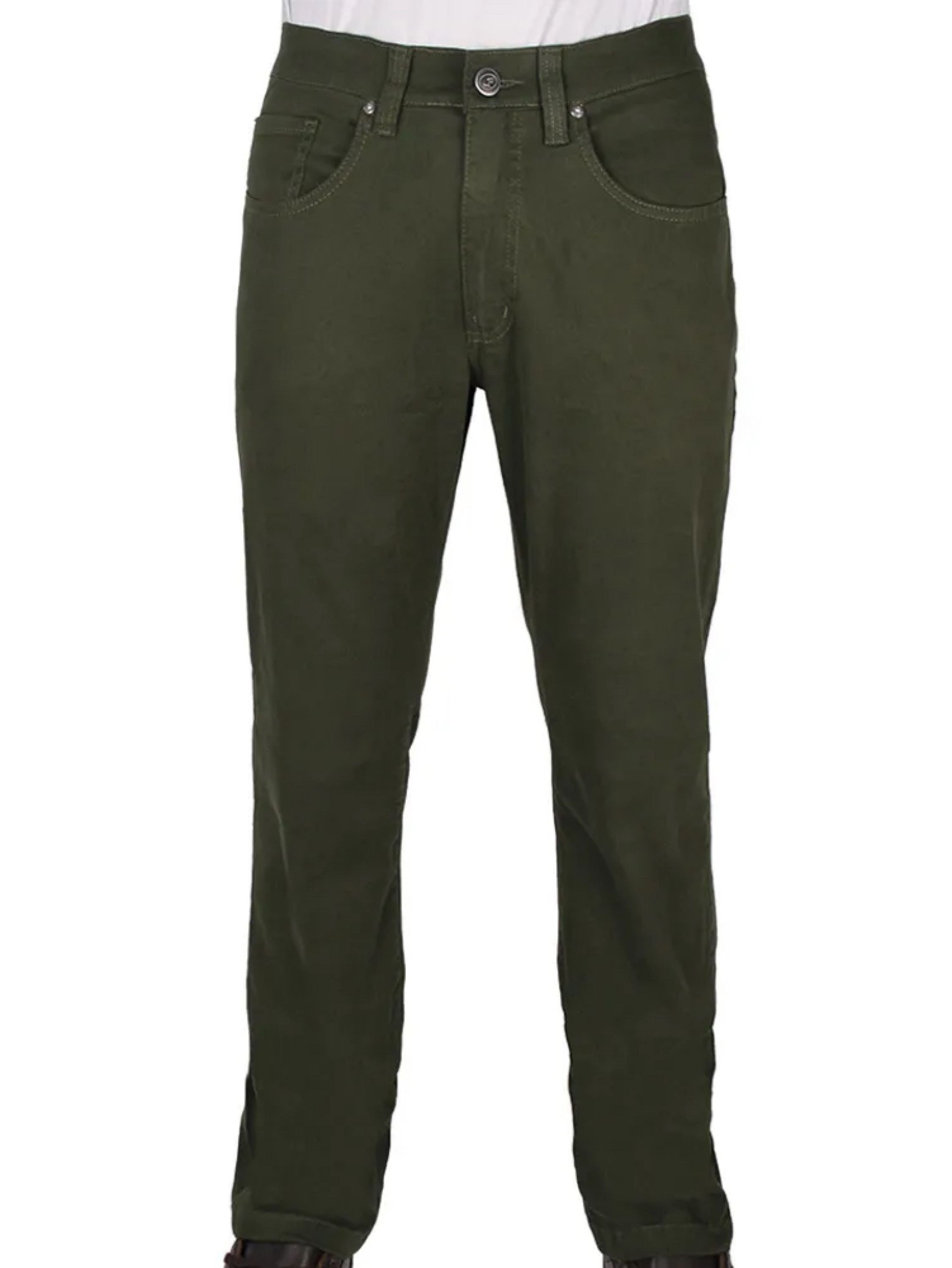 Calça de Sarja Tradicional Elastano Verde - 50 ao 56