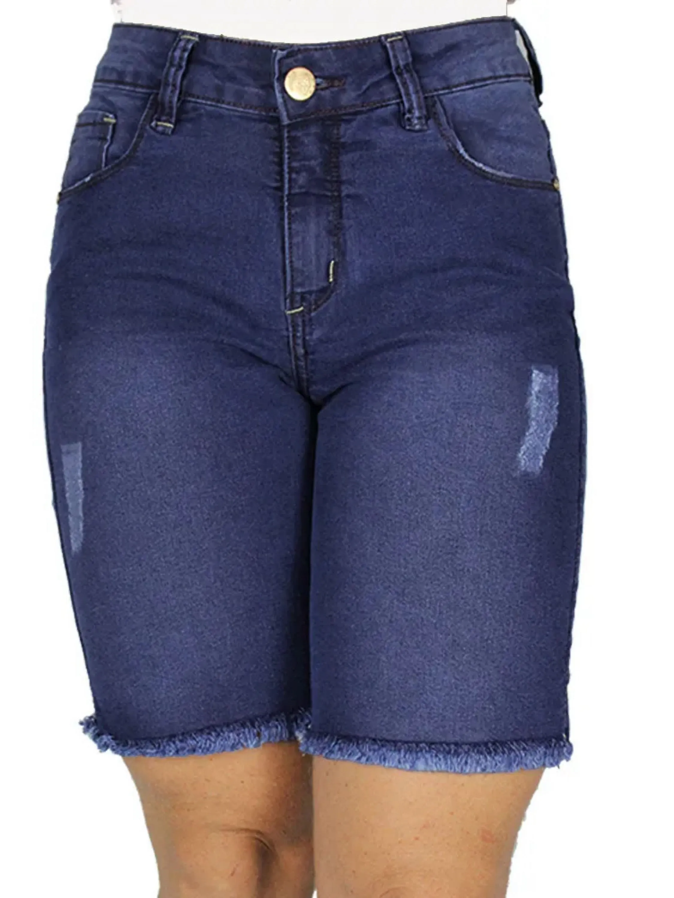 Bermuda Jeans Feminina Hiperdestroyed