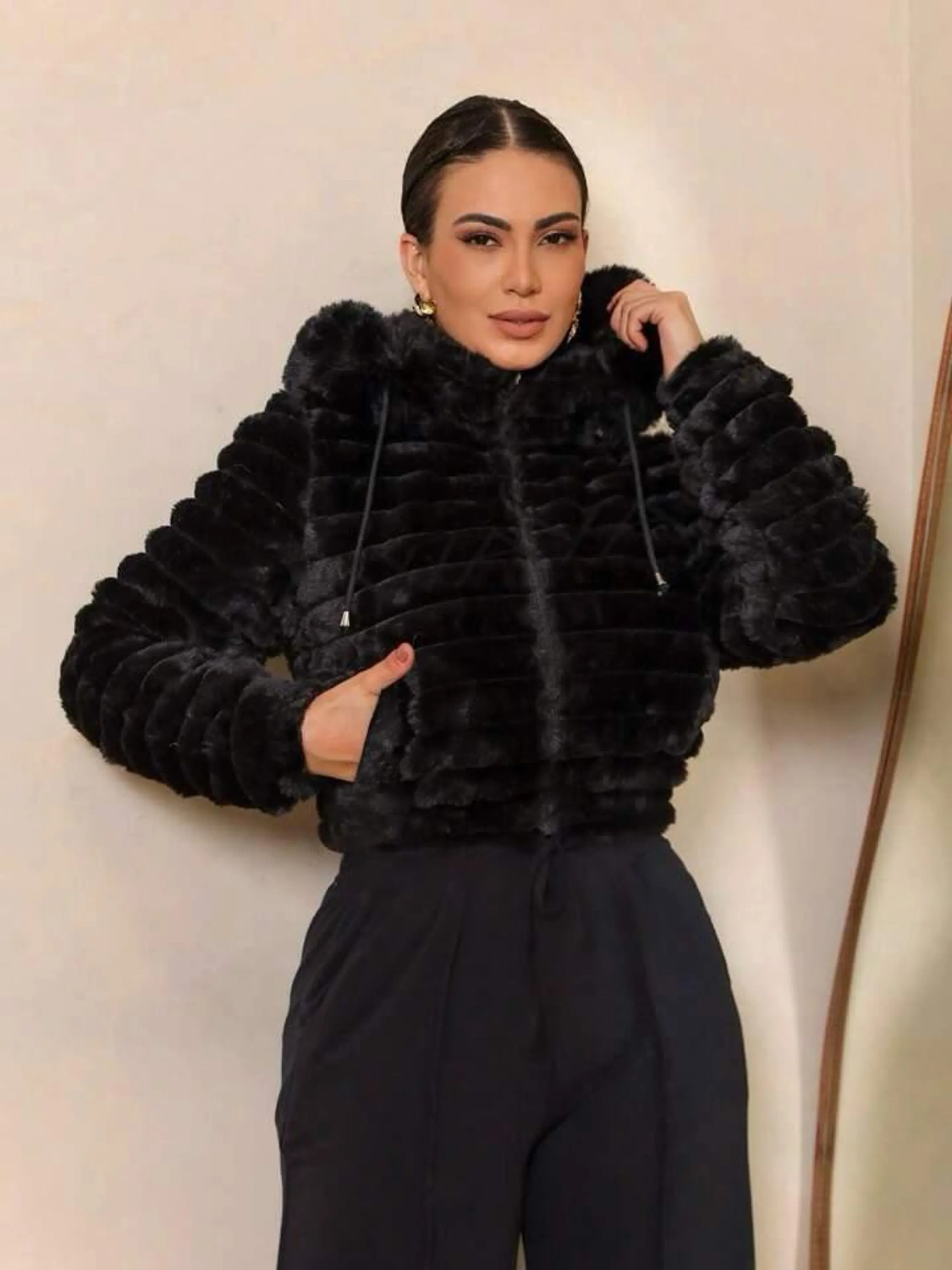 Jaqueta dupla face veste 2 lados feminina